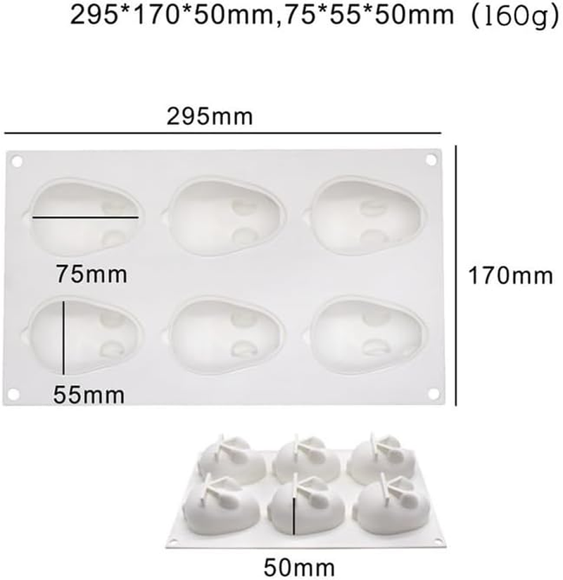 3D Easter Bunny Silicone Molds Rabbit Chocolate Mold - Mousse Cake Mold French Dessert Baking Pan Cupcake Pastry Jelly Ice Cream Candy Butter Fondant Pan DIY Shape Decorating Bakeware Trays Plaster image number 4