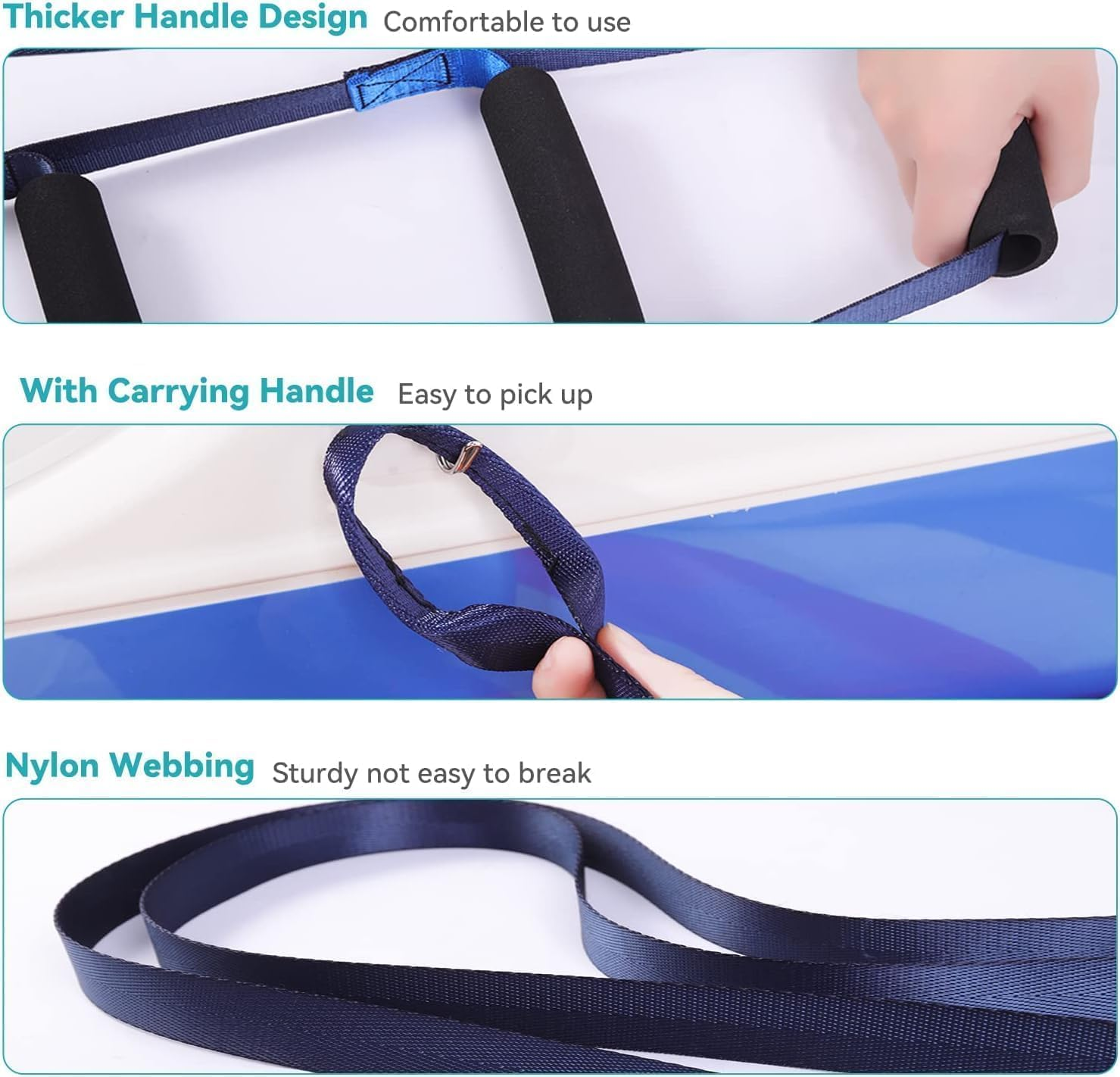 Bed Ladder Assist,6 Handle Bed Ladder Straps,Adjustable Sit up Helper,Bedridden Patients Lifting Assistance,For Elderly, Senior, Injury Recovery Patient, Pregnant, Handicap image number 1