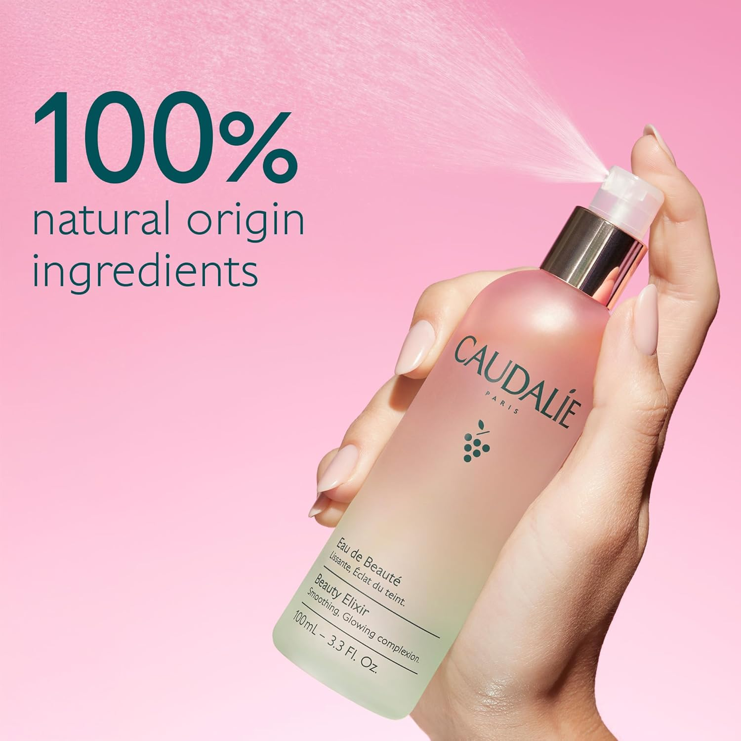 Caudalie Beauty Elixir Face Mist: Toner That Tightens Pores + Reduces Dullness + Sets Makeup - 100 Ml image number 2