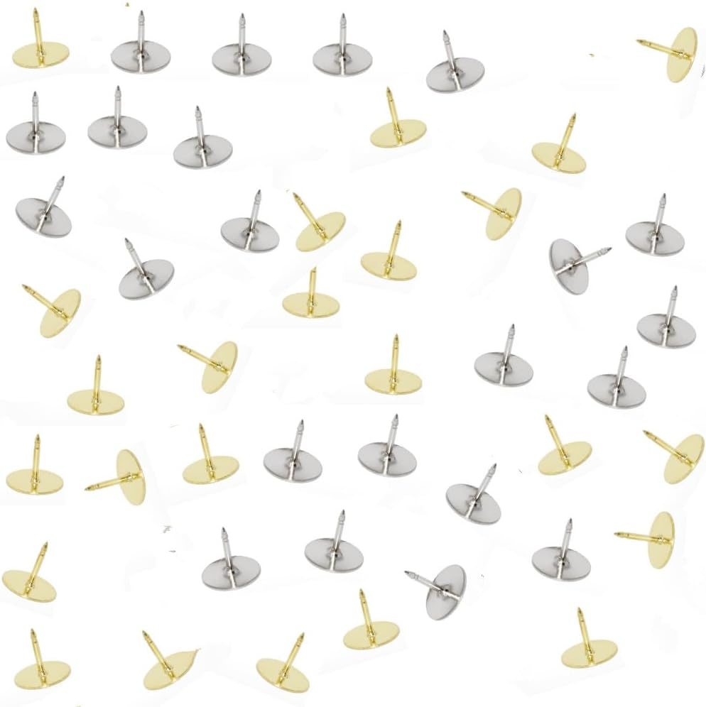 Blank Pins, Small Safety Pins Gold Bulk, Pin Backs Tie Tacks Replacement for Craft&Jewelry Making (30 Silver and 30 Gold) 60 Pack Loopunk