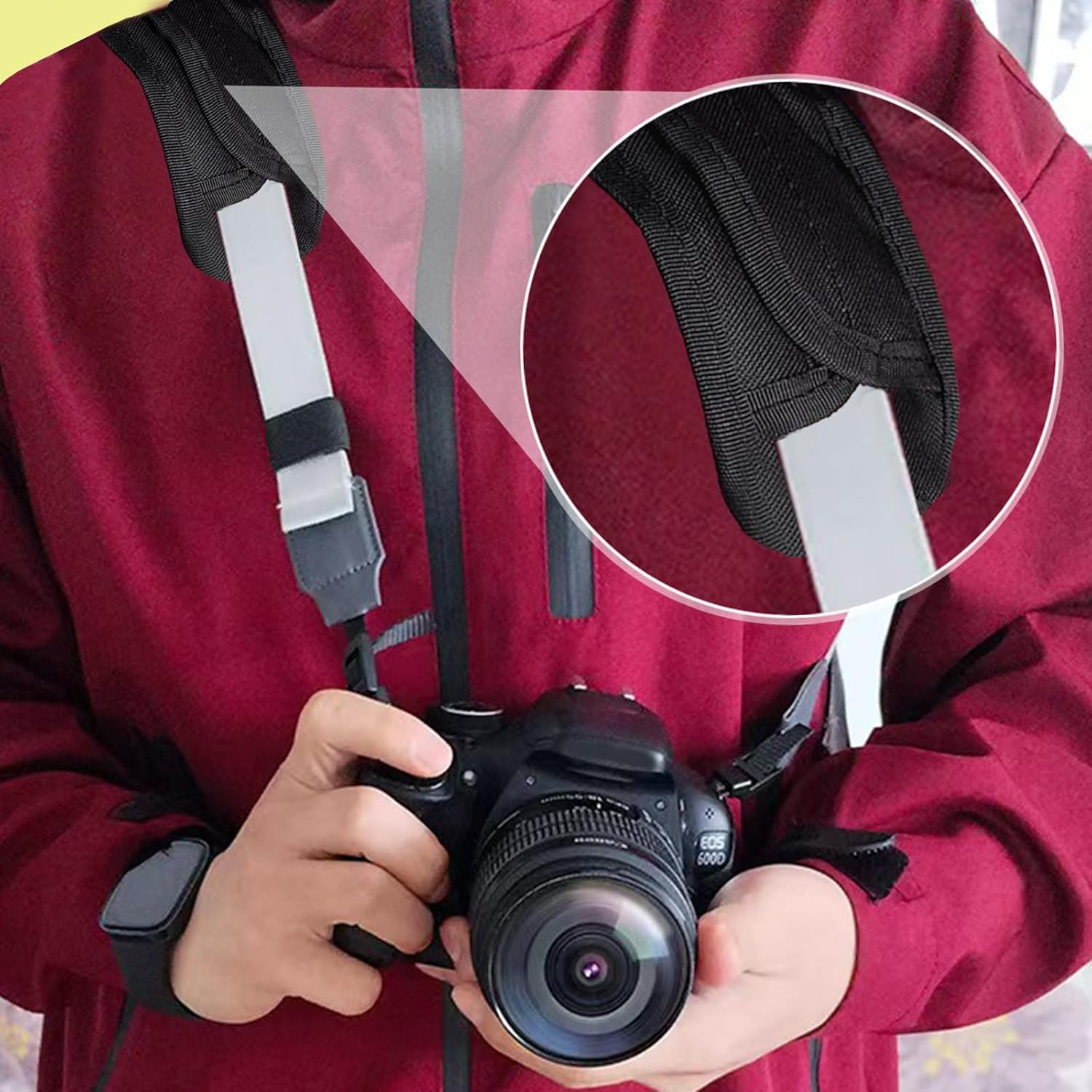 Black Universal Shoulder Strap Pads Replacement Shoulder Pad Air Cushion Shoulder Relief Pad image number 1