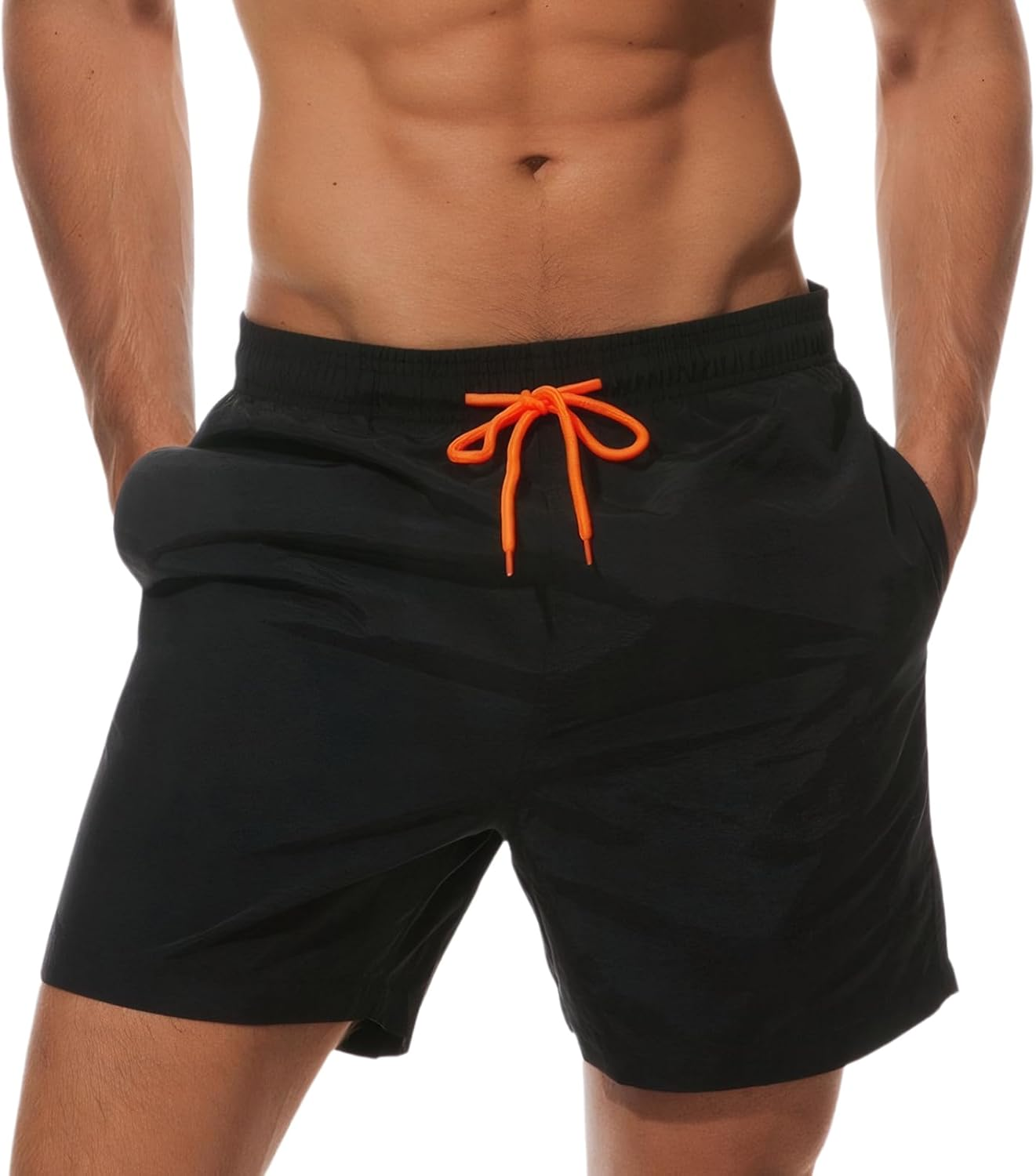 Eclove Men'S Swim Shorts, Men'S Swimming Trunks, Swimwear, Sports Shorts, Short Beach Shorts, Drawstring Training Shorts, Quick-Drying image number 5