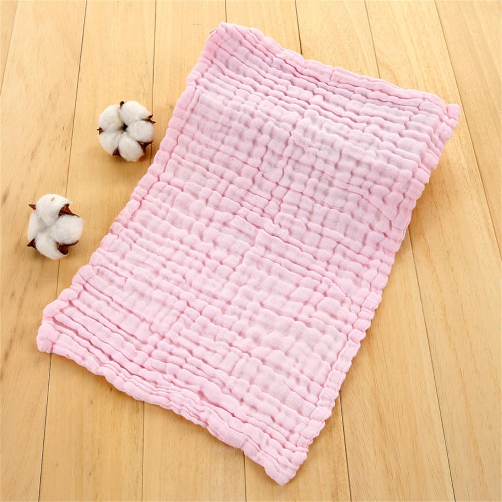6 Pack 25 * 50Cm Burp Cloths 100% Cotton 6 Layers Thickened Super Soft and Absorbent Drooling Towels Towels Baby (Pink) image number 3