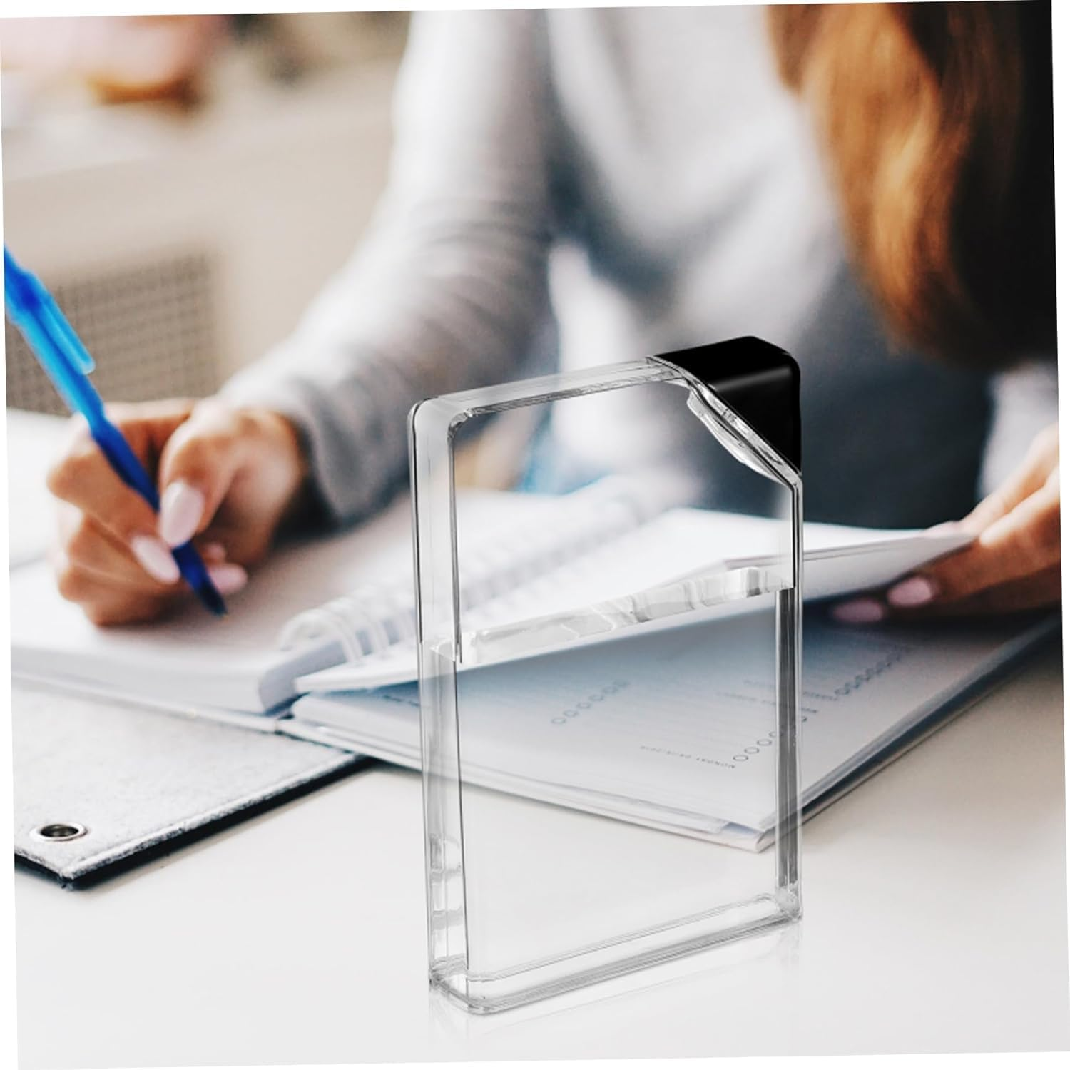 Flask Transparent Flat Water Bottle - Stylish Memo Bottle for Sports, Slim Paper Design, Clear Juice Container image number 2