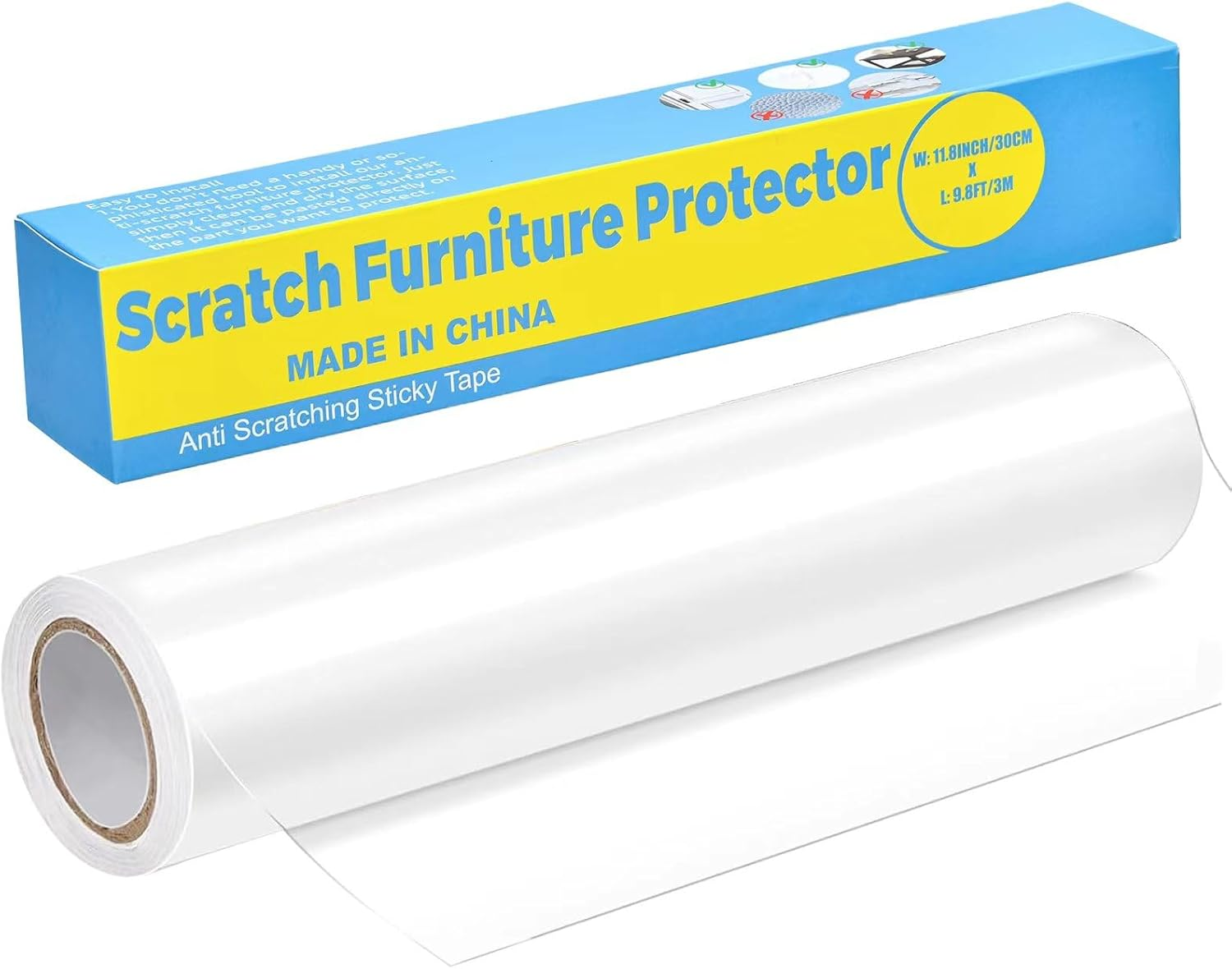 Cat Scratch Protection Widening 30 Cm X 3 M, Anti-Scratch Film, Sofa Transparent Scratch Protection Pad, Furniture Protector, Cat Furniture Protection, Scratch Pads for Furniture, Couch, Door, Wall,