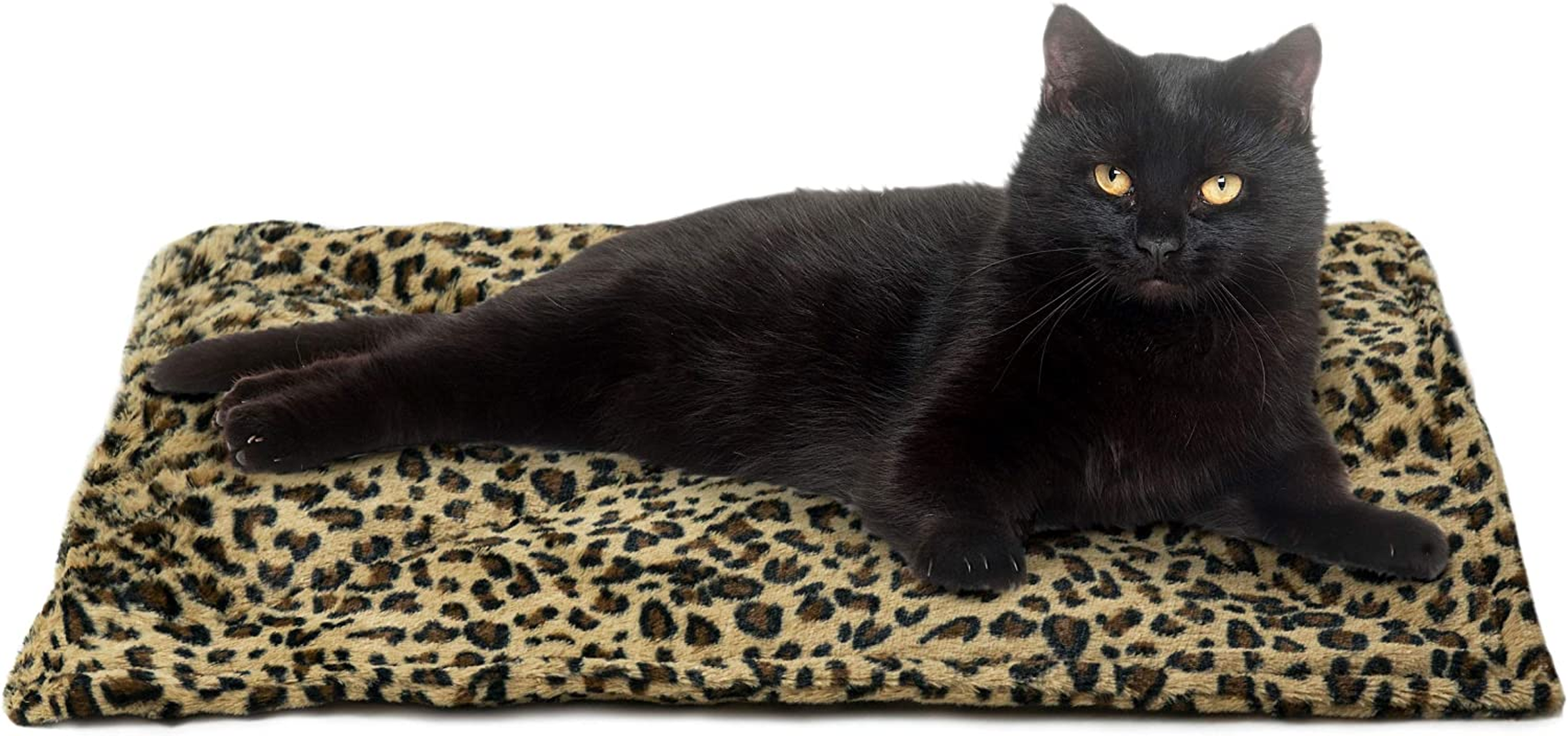Furhaven Small Cat Bed Thermanap Quilted Faux Fur Self-Warming Pad, Washable - Leopard Print, Small image number 4
