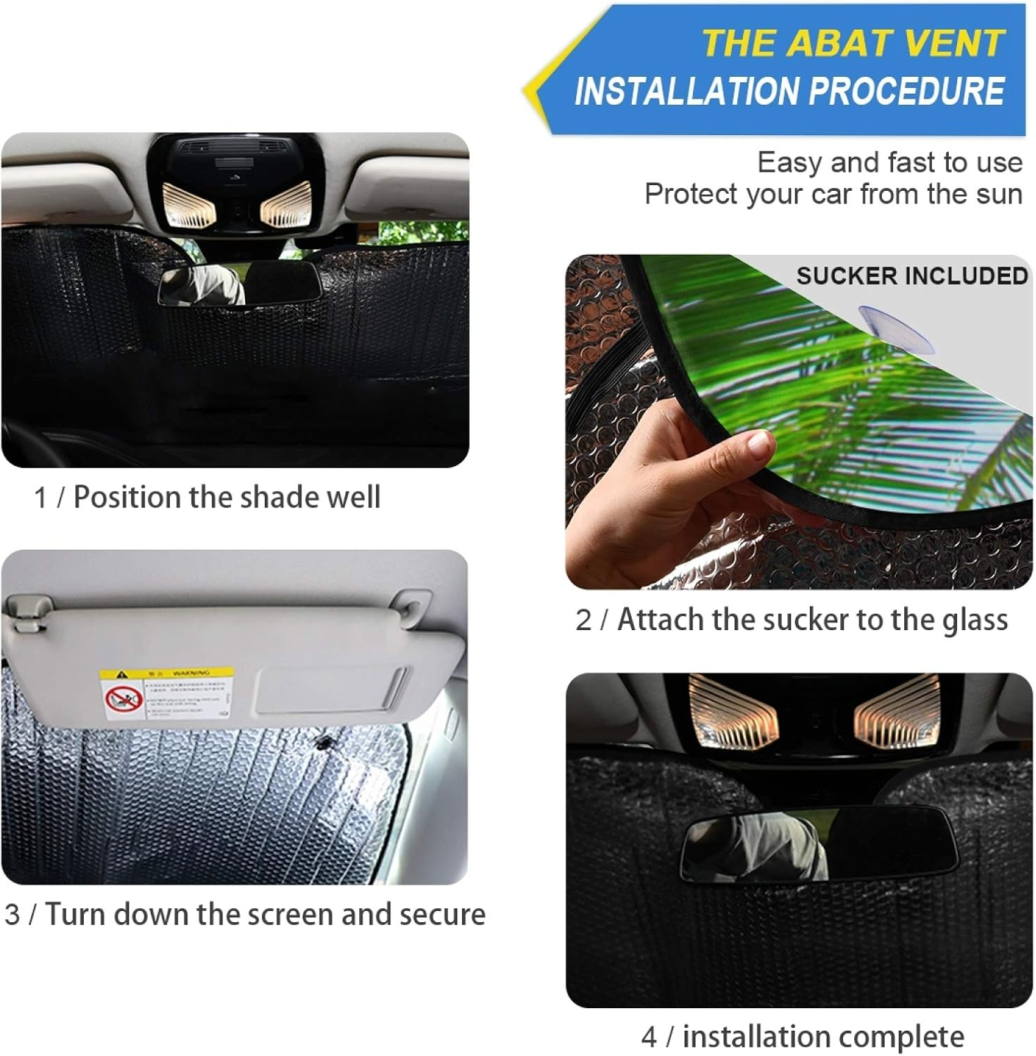Tropical Palm Tree Beach Car Windshield Sun Shade Blocks UV Rays Sun Visor Protector Foldable Sun Reflector to Keep Your Vehicle Cool - Pattern 1 image number 2