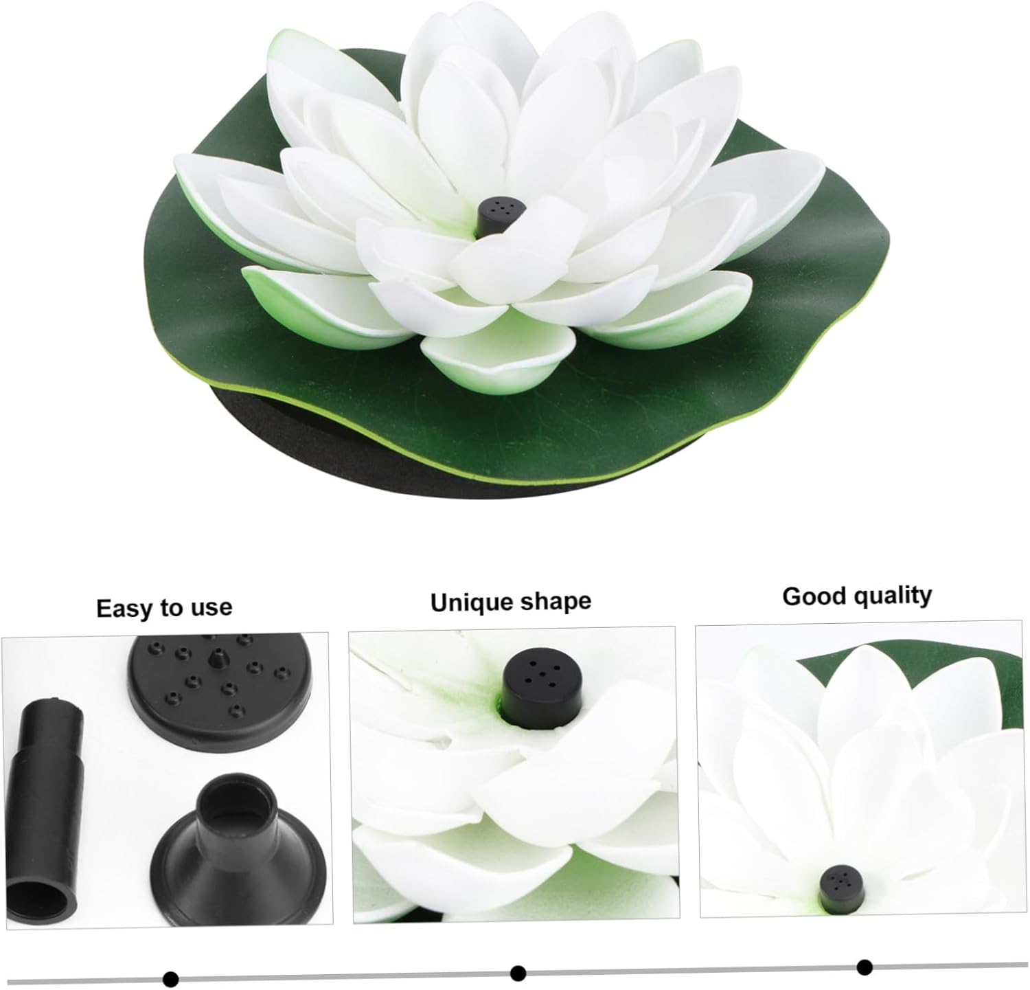 Luxshiny Solar-Powered Floating Lotus Fountain White for Garden Fish Tank Automatic Water Circulation Pump No Battery Needed Outdoor Landscape Decor for Oxygenation image number 6