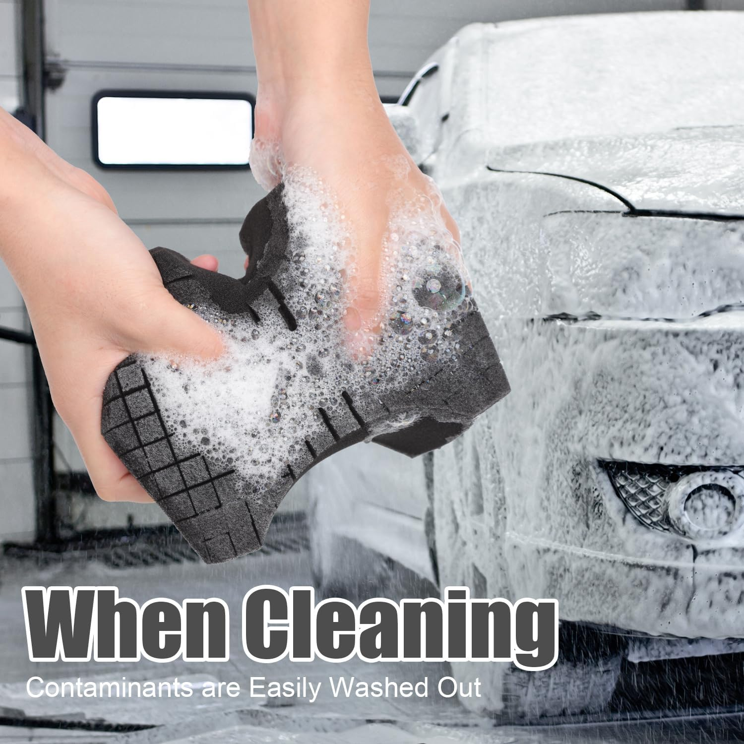 Car Wash Sponge, Non Scratch Car Sponges Soft Rinseless Foam Sponge for Detail Car Washing Cleaning image number 3