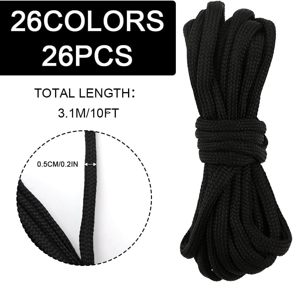 26 Colors Paracord Bracelet Rope 10 Feet 4Mm Parachute Cord Paracord Cord 550 7 Strand DIY Manual Braiding for Outdoor Survival Rope, Lanyards, Keychain, Dog Collar, Carabiner Climbing, DIY Crafting image number 5