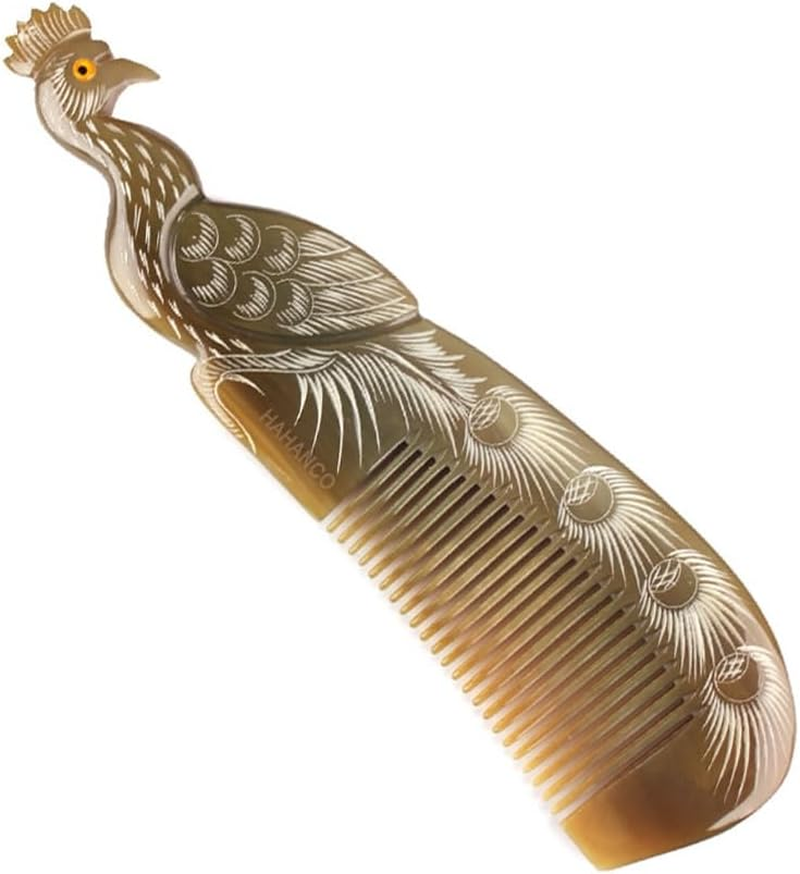 Peacock-Shaped Horn Comb