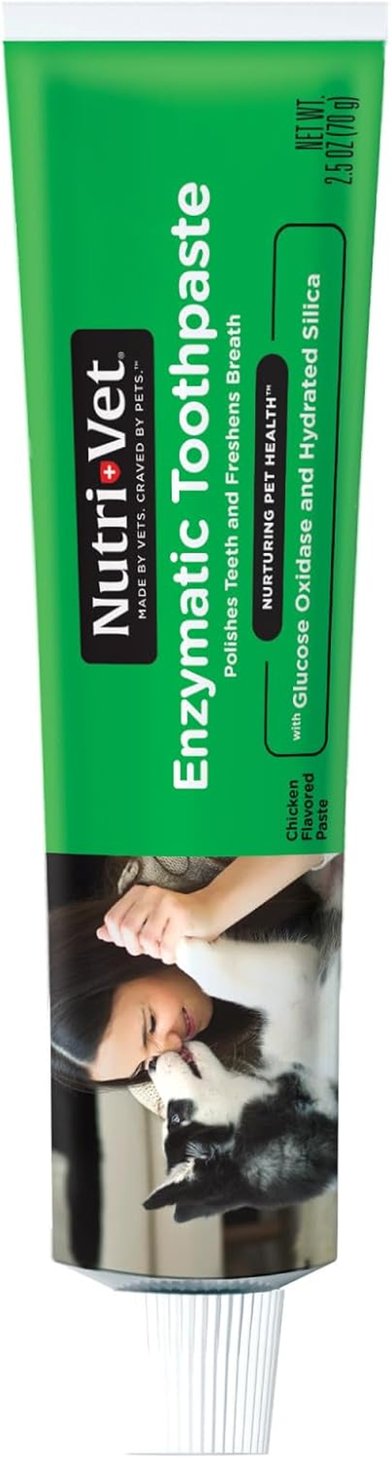 Nutri-Vet Enzymatic Dog Toothpaste, Plaque Remover for Teeth, Dog Breath Freshener, Tooth Whitening, Puppy Essentials, Made in the USA, Non-Foaming Chicken Flavor, 2.5 Oz image number 1
