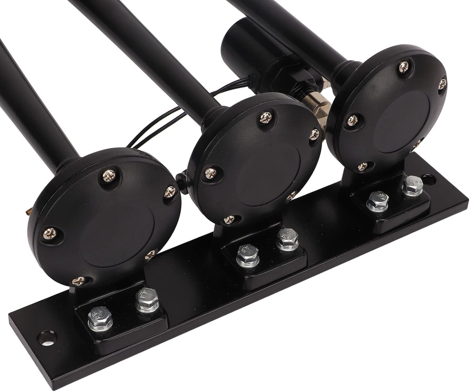 Car Air Horn, 135Db 3 Hole Air Horn DC 12V Loud Sound Trumpet Air Horn for Trucks Vans Boats Yachts Mine Car image number 6