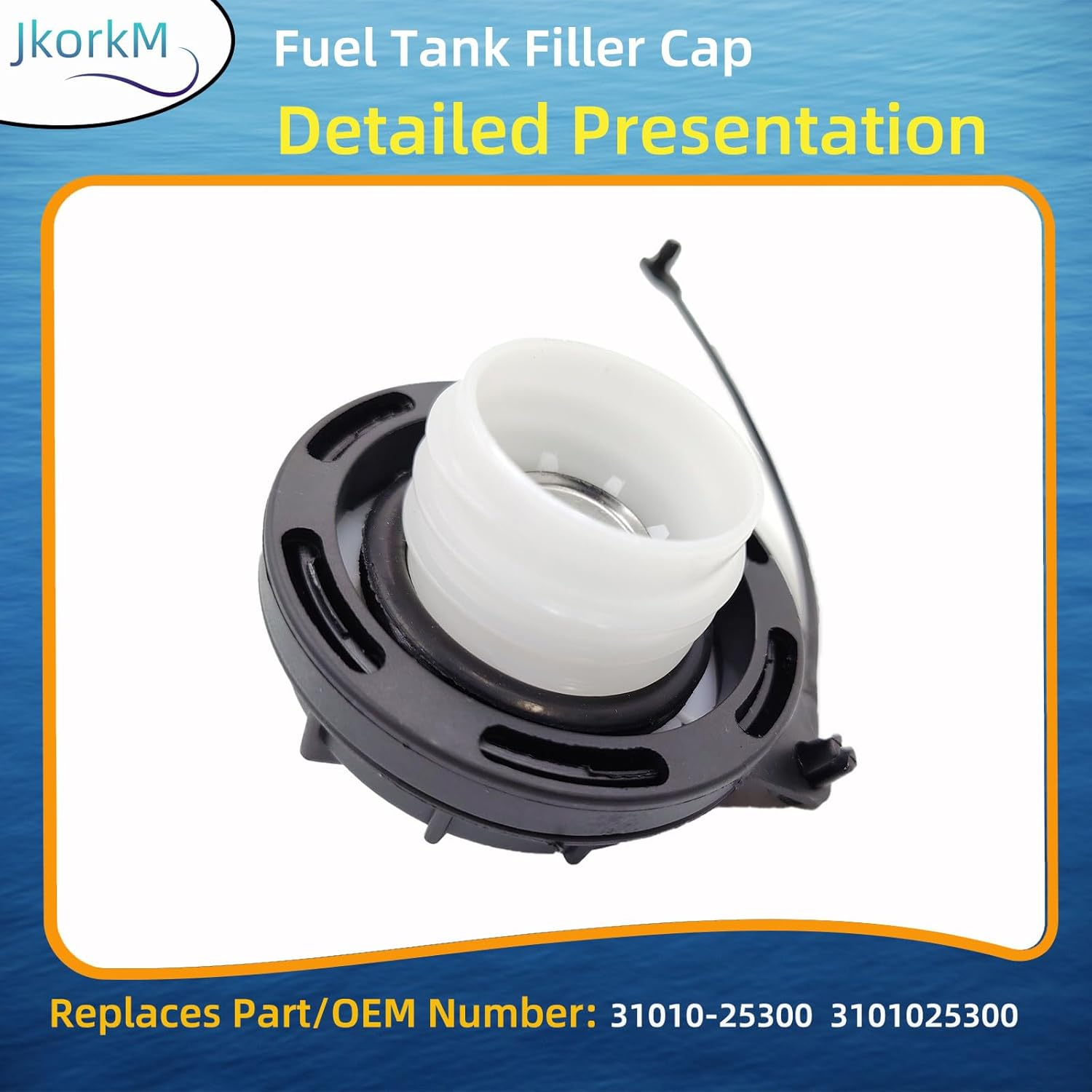 Jkorkm Gas Cap Fuel Tank Filler Cap 31010-25300, Filler Cap Fuel Cap Cover Compatible with Hyundai Getz, I10, I20, I30, I40, Ix20, Kona, Matrix OEM 3101025300 31010-38600 31010-3F600 Fuel Tank Cap image number 2
