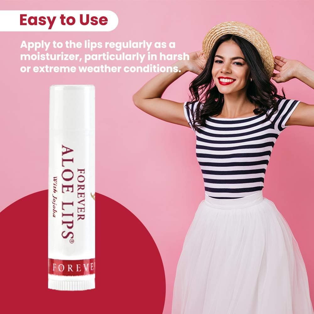 Forever Living Products Aloe Lips with Jojoba, Chapstick, Lip Balm, Very Healing. Contains 6 0.15 Oz (Pack of 6)