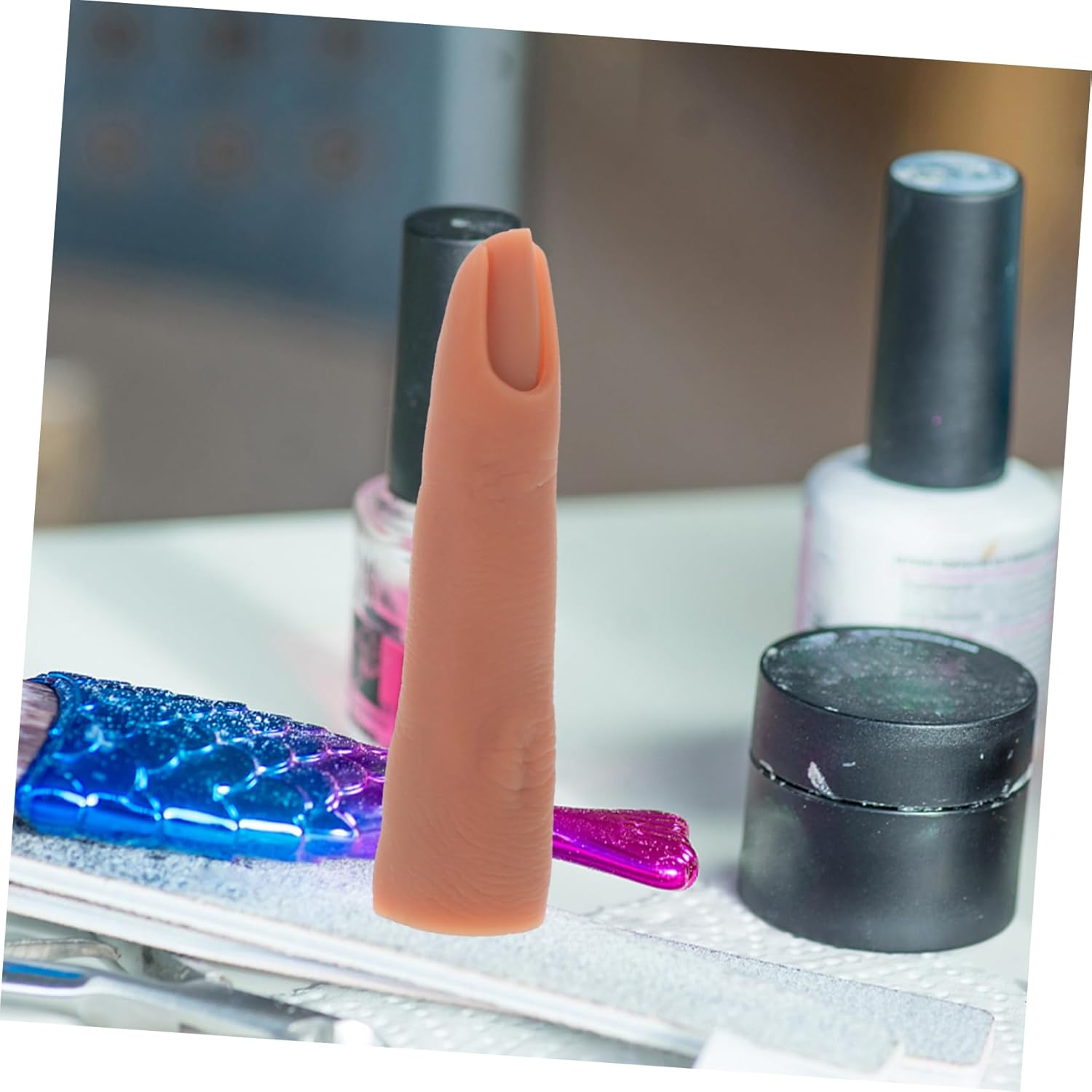 PACKOVE Silicone Practice Hand Model Manicure Nail Finger Practice Hands UV Hand Joint Model Silica Gel image number 4