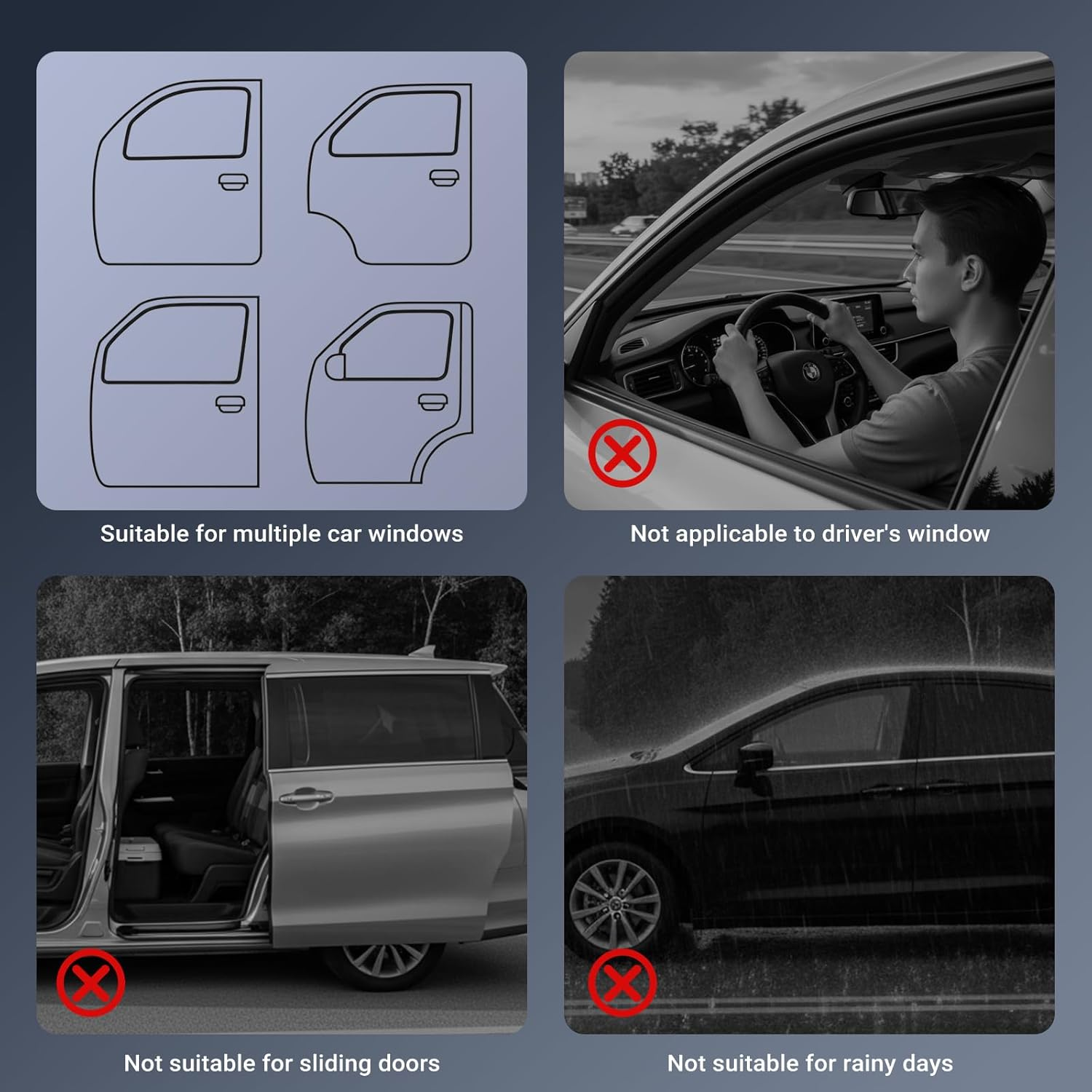 Ixtra Car Window Shades, 2 Pack Breathable Mesh Car Shades for UV Protection & Heat Block, Baby & Camping Use, Universal Fit for 99% Cars/Suvs, Anti-Glare Privacy Cover image number 2