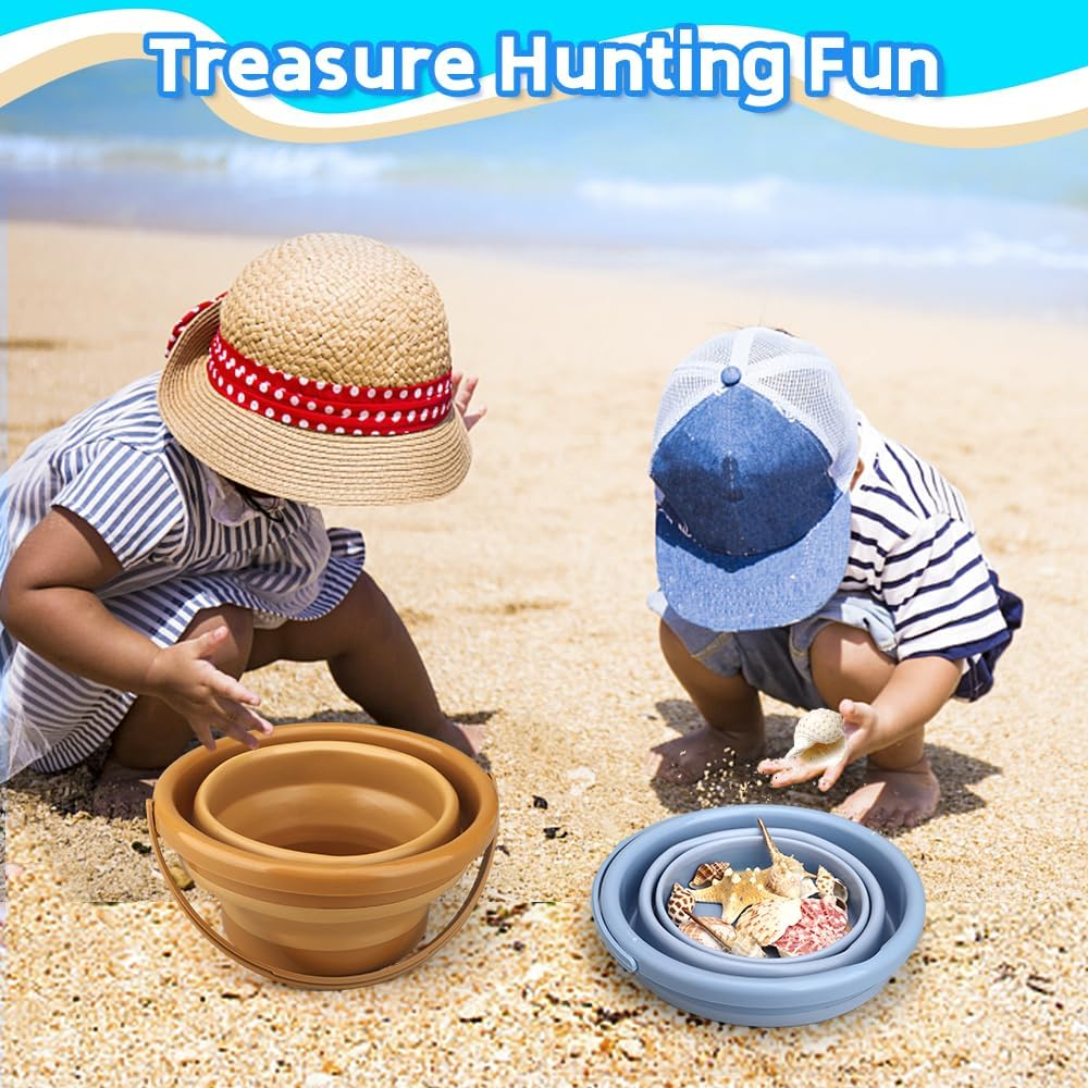 3L Collapsible Bucket, Foldable Pails 3 Packs, Space Saving Portable Buckets for Camping Travel Fishing, Multi-Use Household for Beach Sandbox Pool Cleaning image number 1