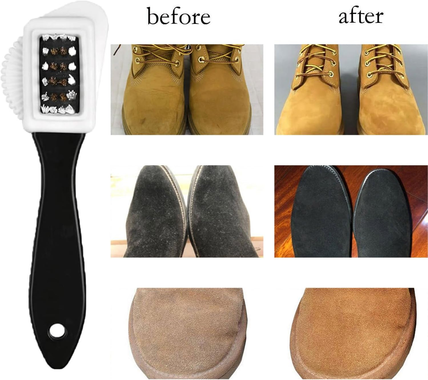 Suede Brush for Boots, Nubuck Brush for Suede Leather, Comprehensive Cleaning Tool for Shoes, Bags, and Jackets, Removes Dirt and Restores Nap, Gentle and Effective image number 2