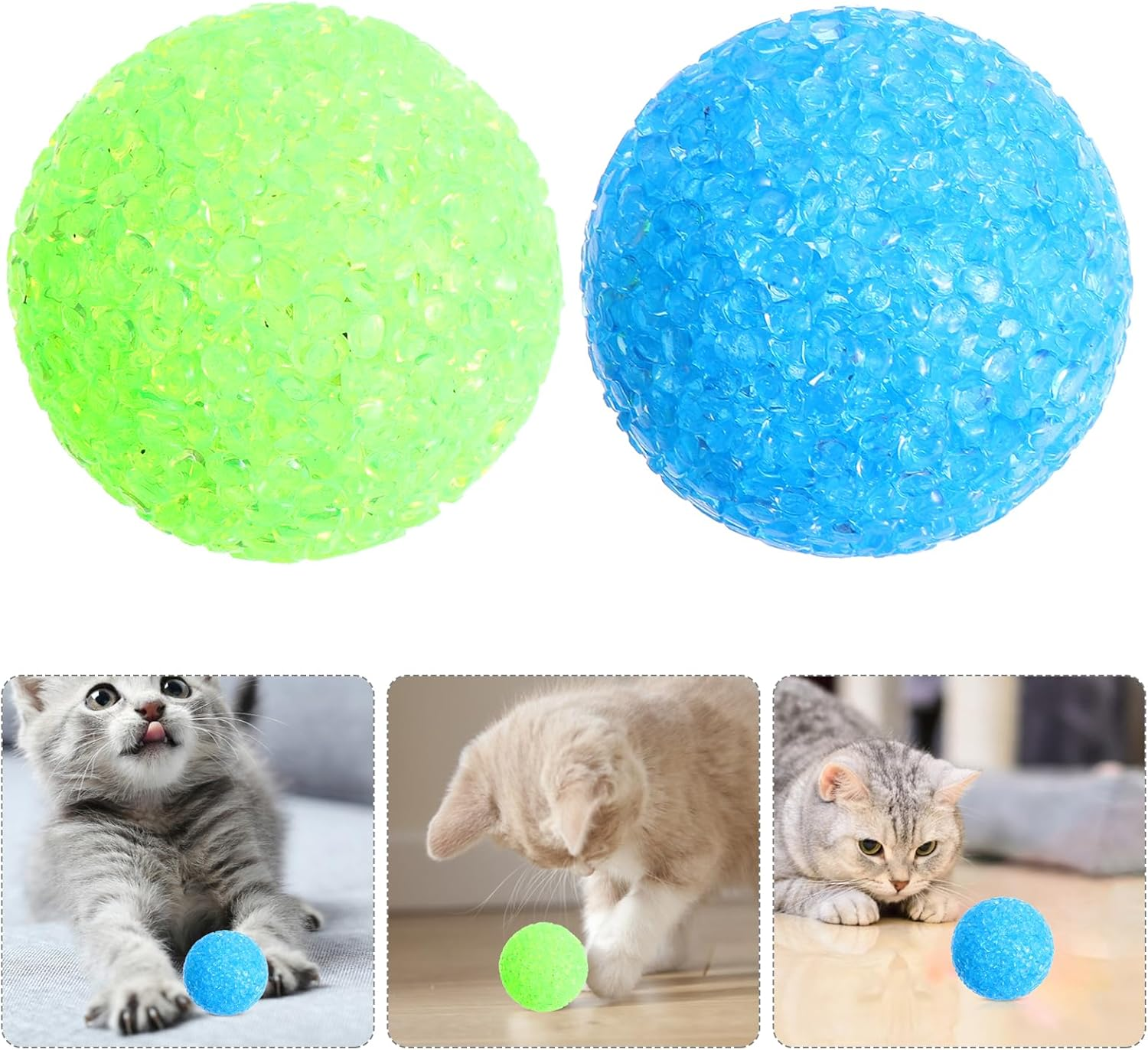 ULTECHNOVO 6 Pieces Busy Game Play Funny Assorted Ball Colour Plastic Pet Your Holds for Bells Random with Cat Exercise a and Bell Toy Toy Kitten image number 4