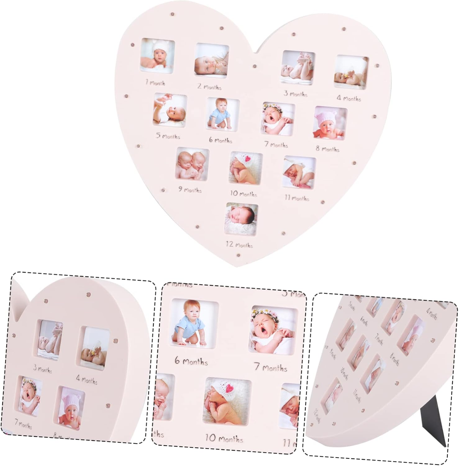 Growth Record Photo Frame Shape Picture Frame for First Year Boy Girl Gifts Birthday image number 4