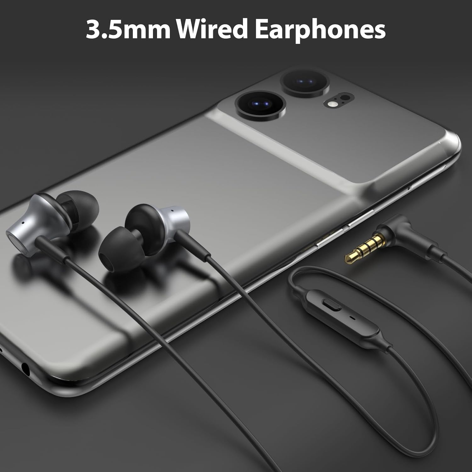 AIAUXAI In-Ear Headphones Wired 3.5Mm Jack Hifi Headphones with Mic Powerful Bass Sound HD Calls No Noise for Phone Computer Tablet MP3 image number 5