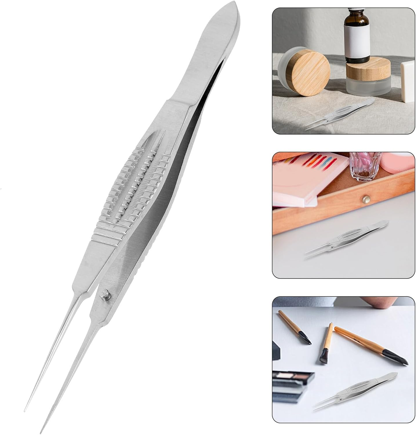 CONGARTENO Steel Eyelid Massage Tweezers Meibomian Gland Expressor Forceps for Unclogging Glands and Inverted Eyelids Smooth Edges for Clinic and Home Use image number 3