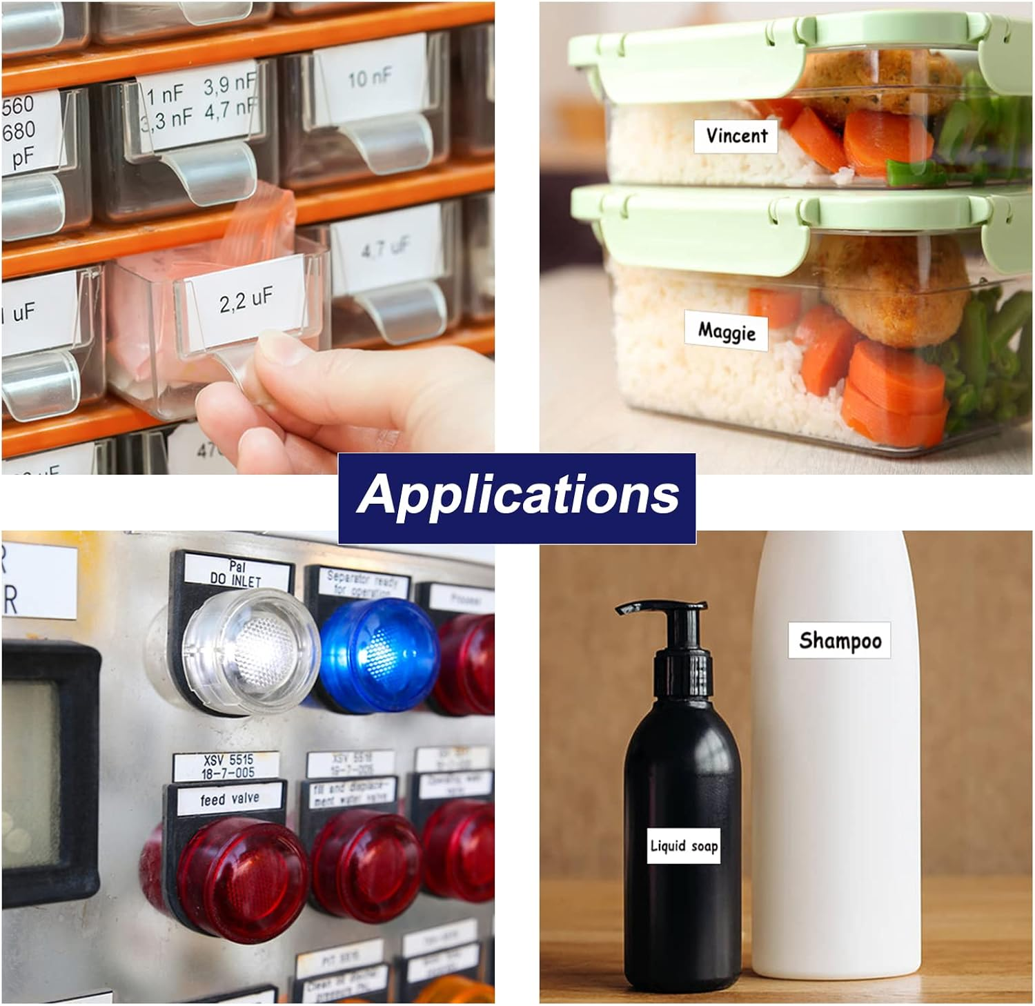 Weemay 8 Pack Compatible Label Tape Replacement for Dymo Letratag Refills 91331 (S0721660) Plastic 12Mm X 4M Black on White Label Tape for Dymo Label Maker LT-100T LT-100H LT-110T QX50 - White image number 6