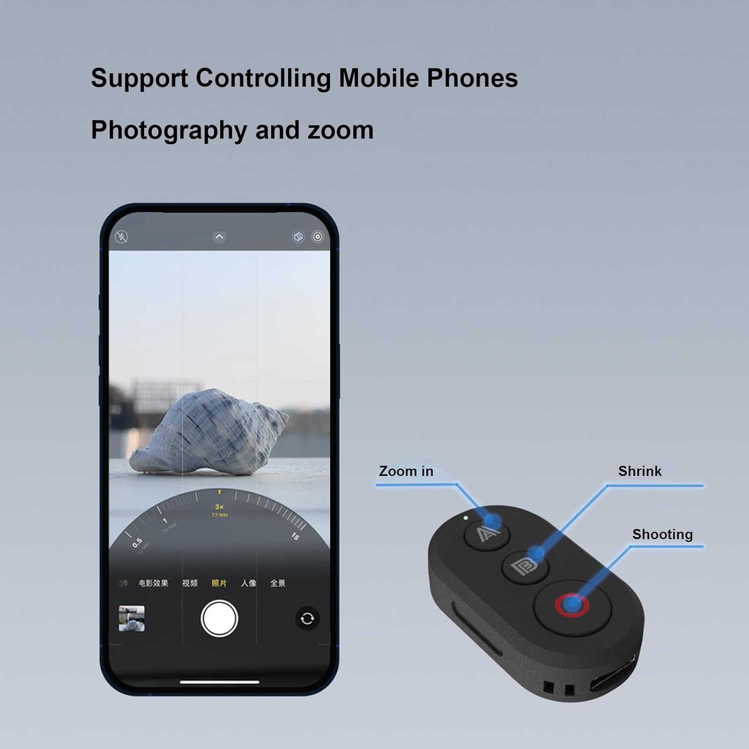 Wisoqu Bluetooth Remote Control for X5 X4 X3 Go 3 3S, Ace Pro, Ace Pro 2, for Go Pro Cameras, 25M Range Action Camera Accessories image number 4