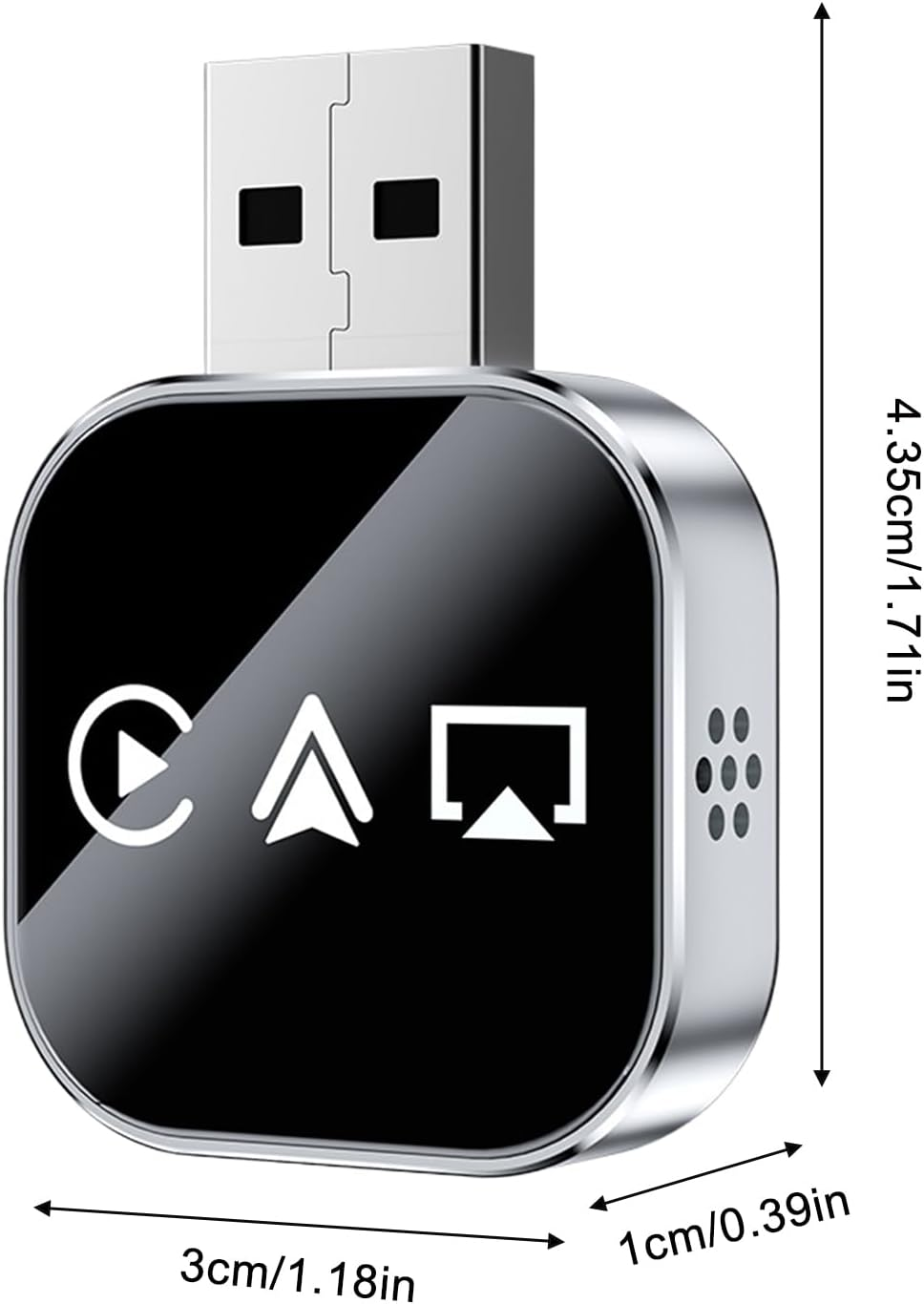 Wireless Adapter for Car | Plug and Play Converter,Wireless Conversion,For Daily Commuting Long Distance Travel Highway Navigation Calling Parking Assistance - Silver image number 6