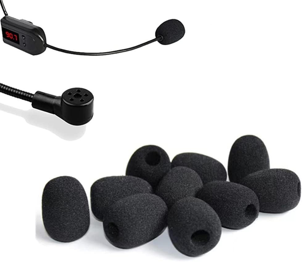20 Pcs Foam Mic Cover, Black Mini Microphone Headset Windscreen Sponge Foam Mic Cover(30X22X8 Mm) image number 2