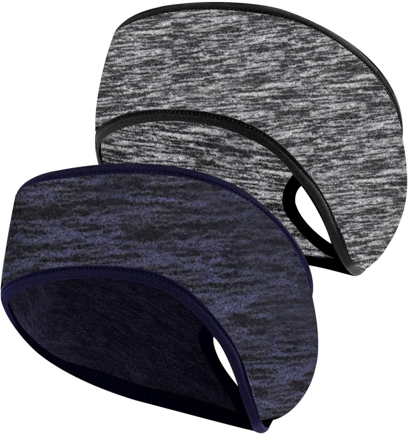 2 Pieces Running Headband Fleece Ear Warmers Headband with Ponytail Hole Thermal Ear Muffs for Sports Running Cycling Winter Headbands for Women Ladies Girls