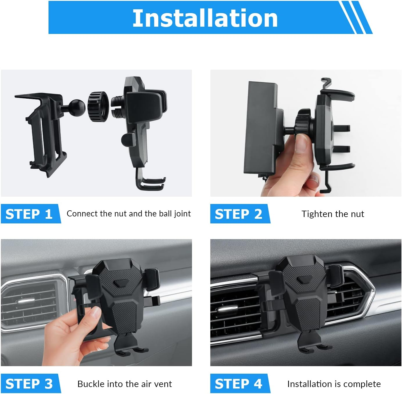 DLOVEG Car Phone Holder Mount for Mazda CX-5 2023-2022, 2023 Accessories, Compatible with 4.5-7.5 Inch Smartphones, Black image number 6