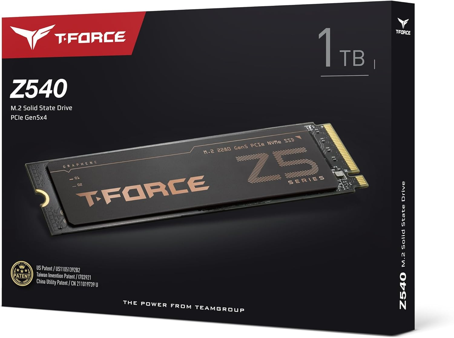 TEAMGROUP T-FORCE Z540 1TB DRAM SLC CACHE 3D TLC NAND Nvme Phison E26 Pcie Gen5X4 M.2 2280 Gaming SSD with Ultra-Thin Graphene Heat Spreader Read/Write 11700/9500 Mb/S TM8FF1001T0C129 image number 5