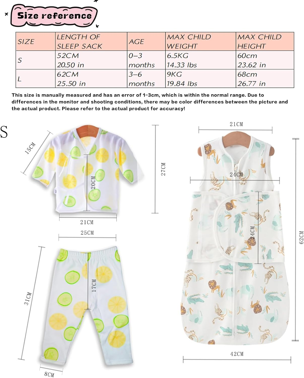 10-In-1 Packaging Newborn Baby Gift Set,100% Cotton Clothing, Announcement Board for New Baby,T-Shirt Set and Winged anti Startle Swaddling image number 1