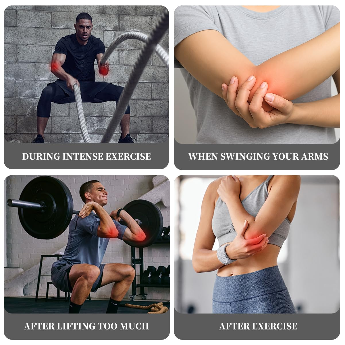 Premium Elbow Brace Compression Support (Pair), Adjustable Elbow Sleeve for Tendonitis, Tennis Elbow Brace, Golfers Elbow, Arthritis Relief, Apply to Workouts, Weightlifting, and Daily Use