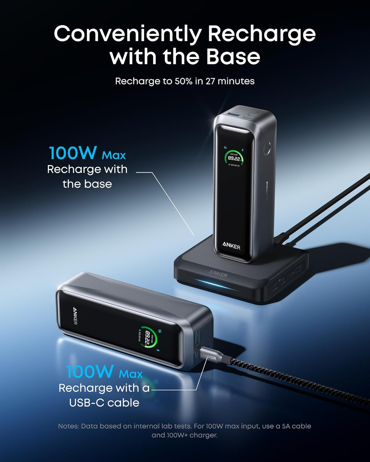 Anker Prime Power Bank, 20,100Mah 3-Port Portable Charger with 220W Output, Two-Way Charging, Flight-Approved, App Control, for Macbook, Iphone 17/16/15 Series, and More, Charging Base Not Included image number 6