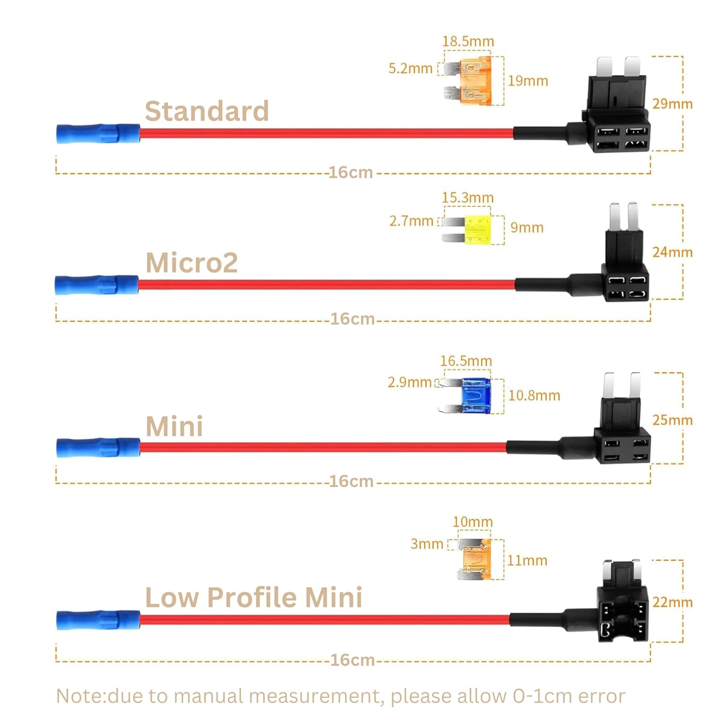12 Pack Assorted Fuse Taps (Micro2, Mini, Low Profile Mini, Standard) & 111 Blade Fuses, Add-A-Circuit Adapter, Fuse Puller - Ideal for Cars, Trucks, Suvs, Atvs, Boats Complete Kit (12Pack) image number 3