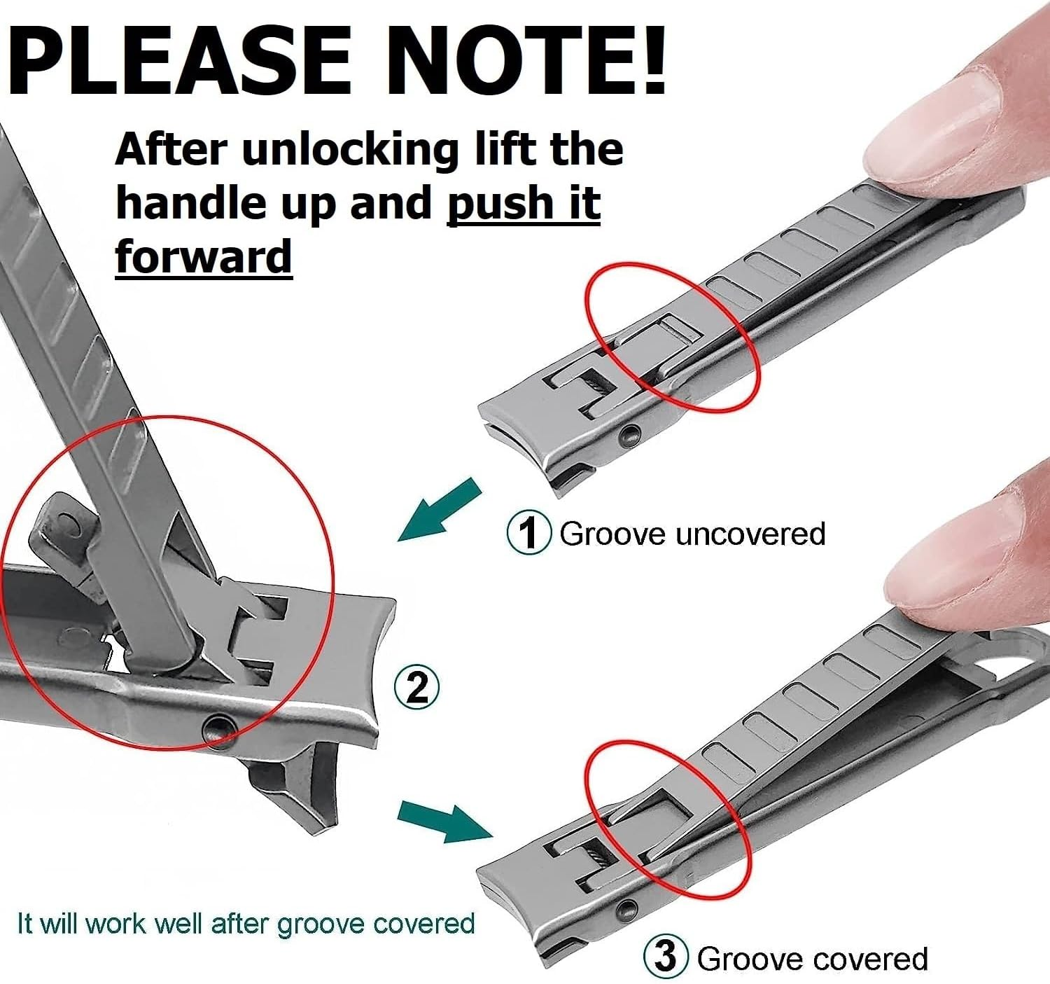 German Precision Nail Clipper with File - Stainless Steel, Ultra Thin, Superior Durability, Patented Design & Lock Mechanism image number 4