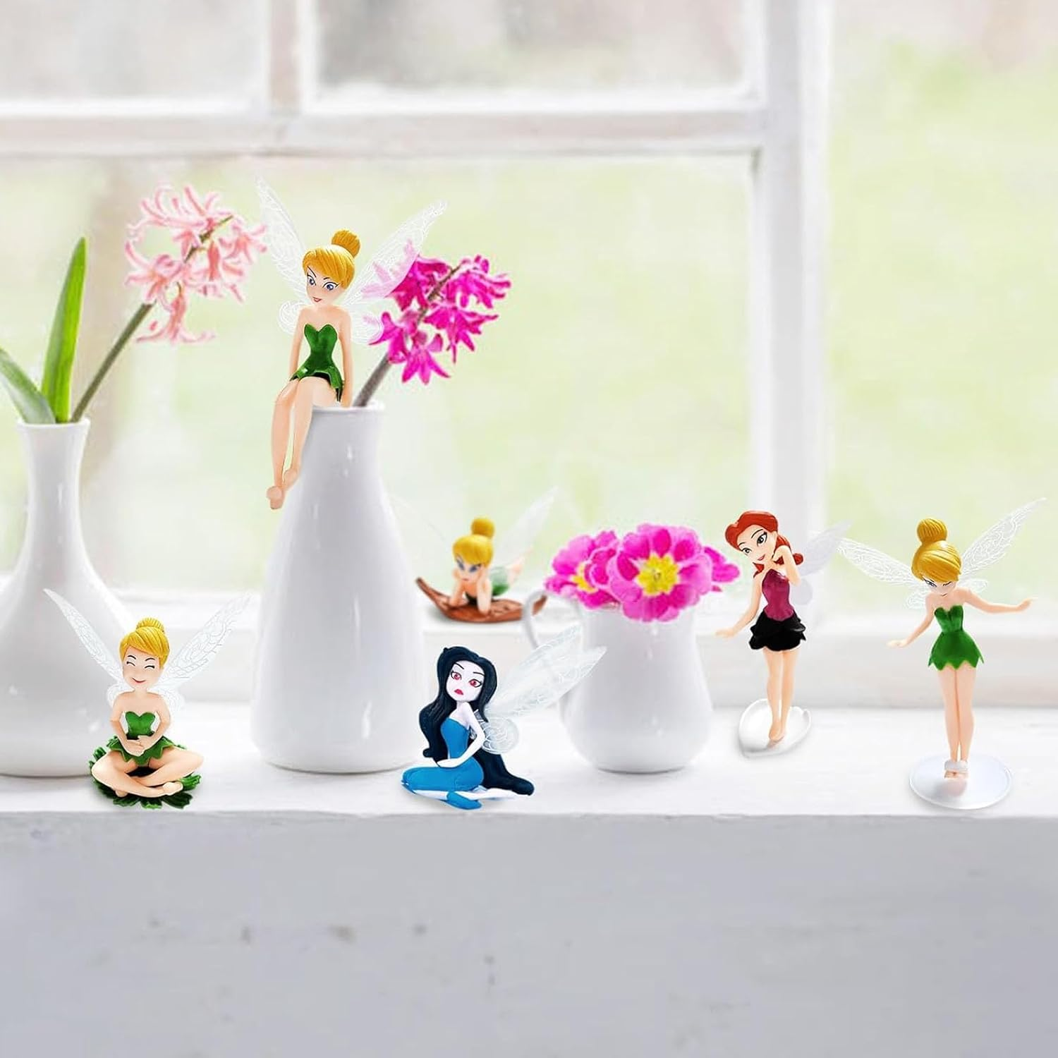 12Pcs Set Miniature Fairies Figurines Accessories for Fairy Garden, Miniatures Garden Fairies Resin Ornaments, Miniature Fairies Cake Tooper image number 2