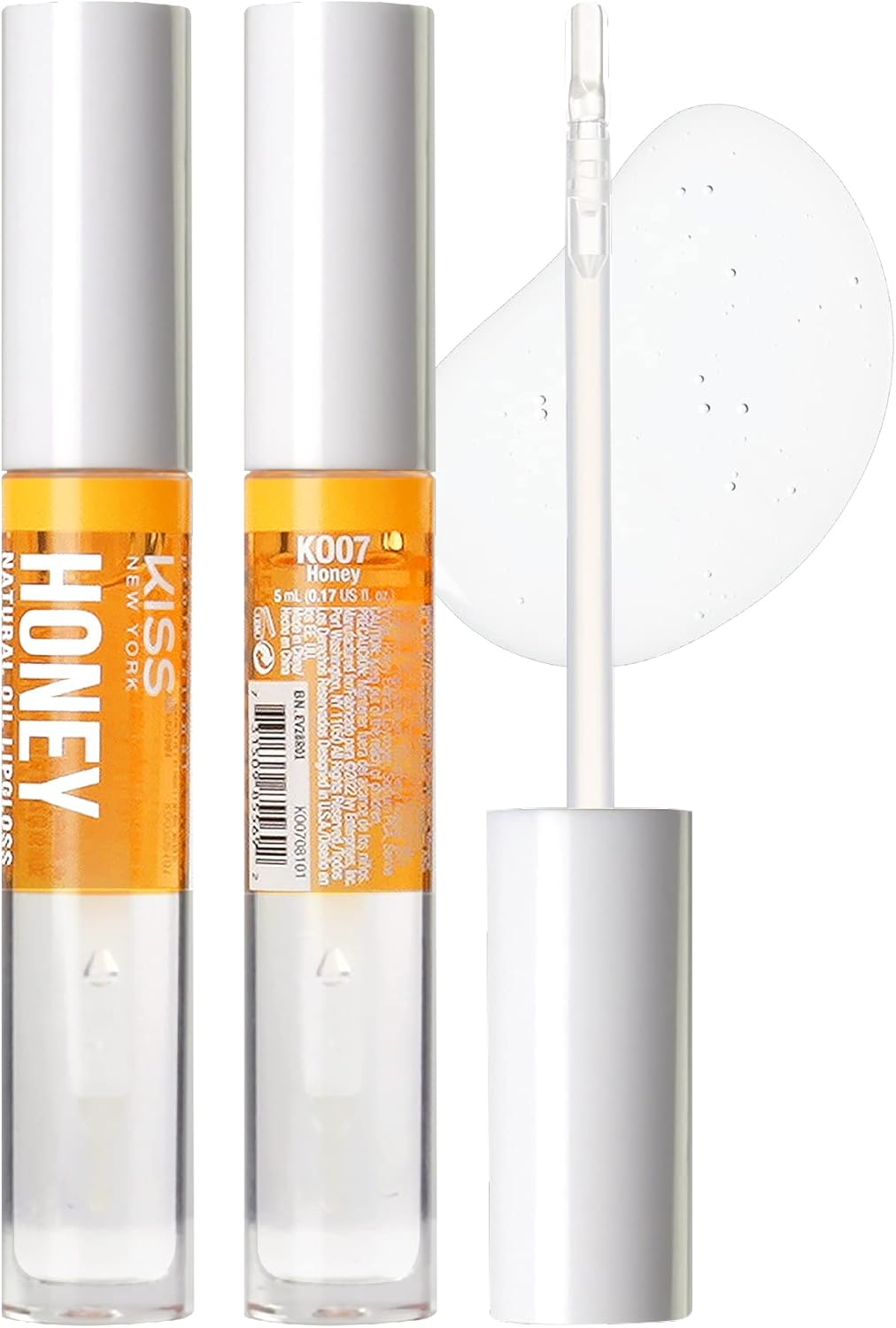 Kiss New York 3 PACK Lip Oil Gloss, Hydrating Non-Sticky Lip Oil, 100% Natural Oil Clear Lip Gloss, Lightweight Lip Moisturizer (Gold & Honey & Coconut) image number 4