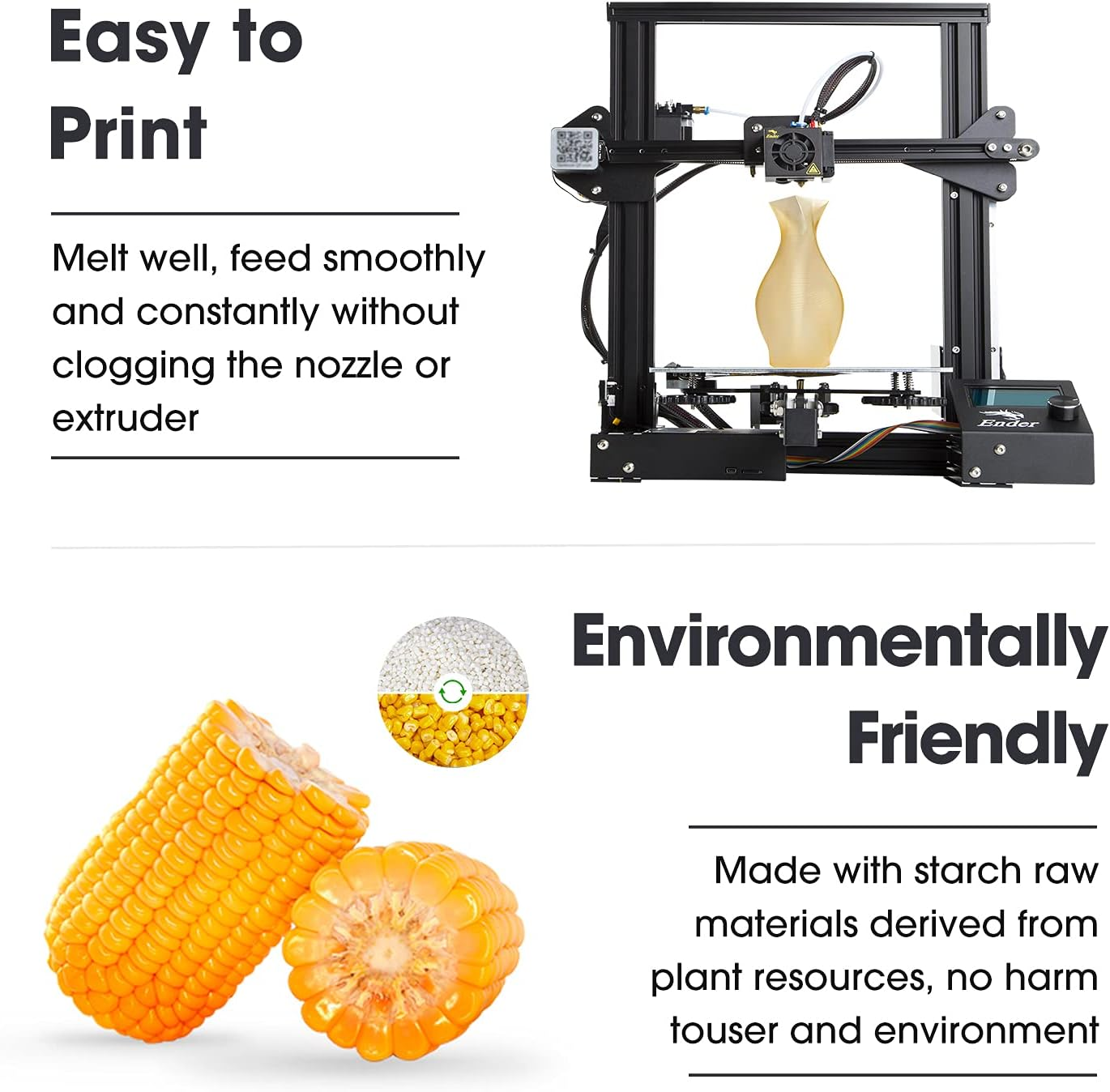 Esun PLA+ 3D Printing Filament PLA PRO plus Spool 1.75Mm 1KG Dimensional Accuracy +/- 0.05Mm for 3D Printers,Black image number 6