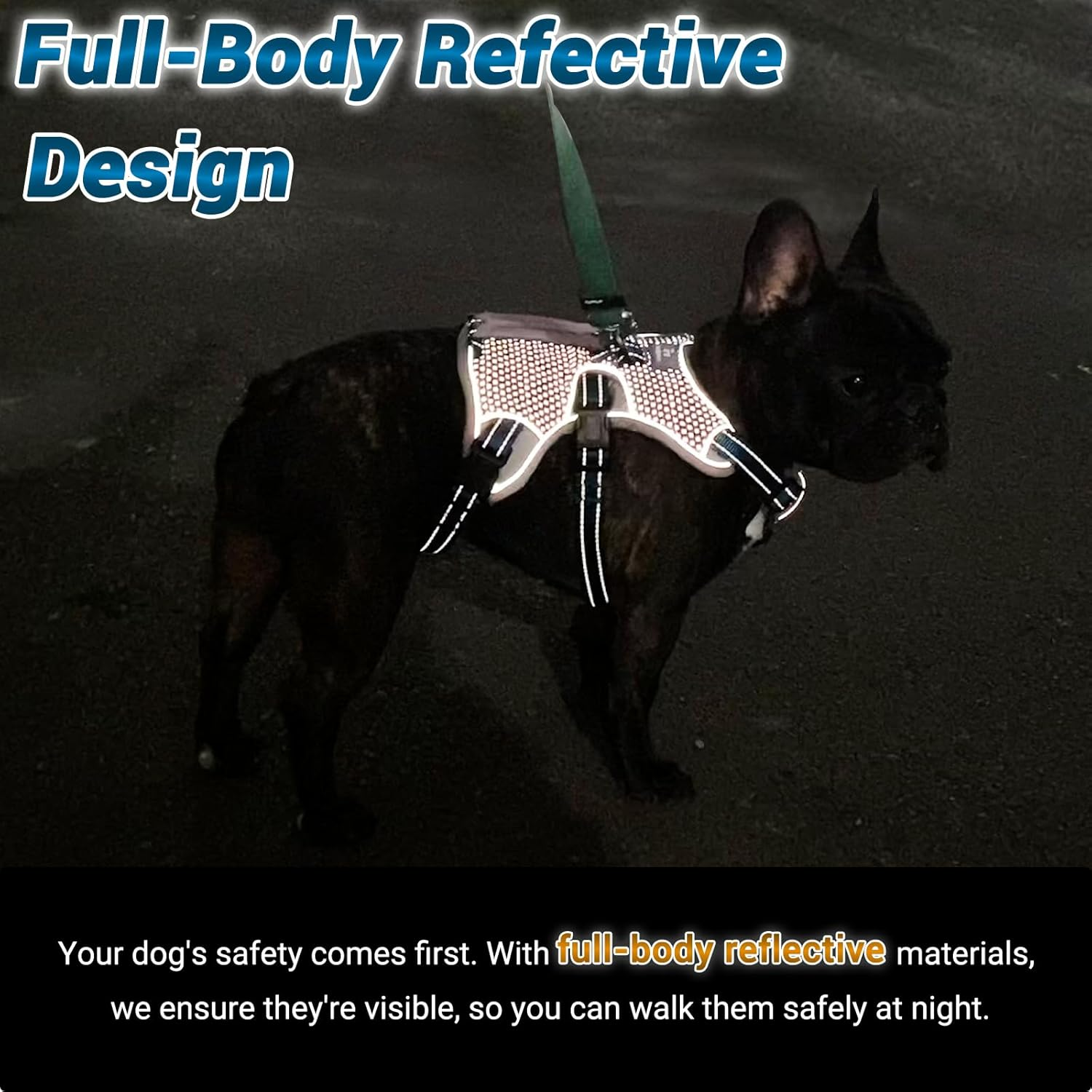 BELPRO Multi-Use Support Dog Harness, Escape Proof No Pull Reflective Adjustable Vest with Durable Handle, Dog Walking Harness for Big/Active Dogs (XL (Pack of 1), Blue) image number 6