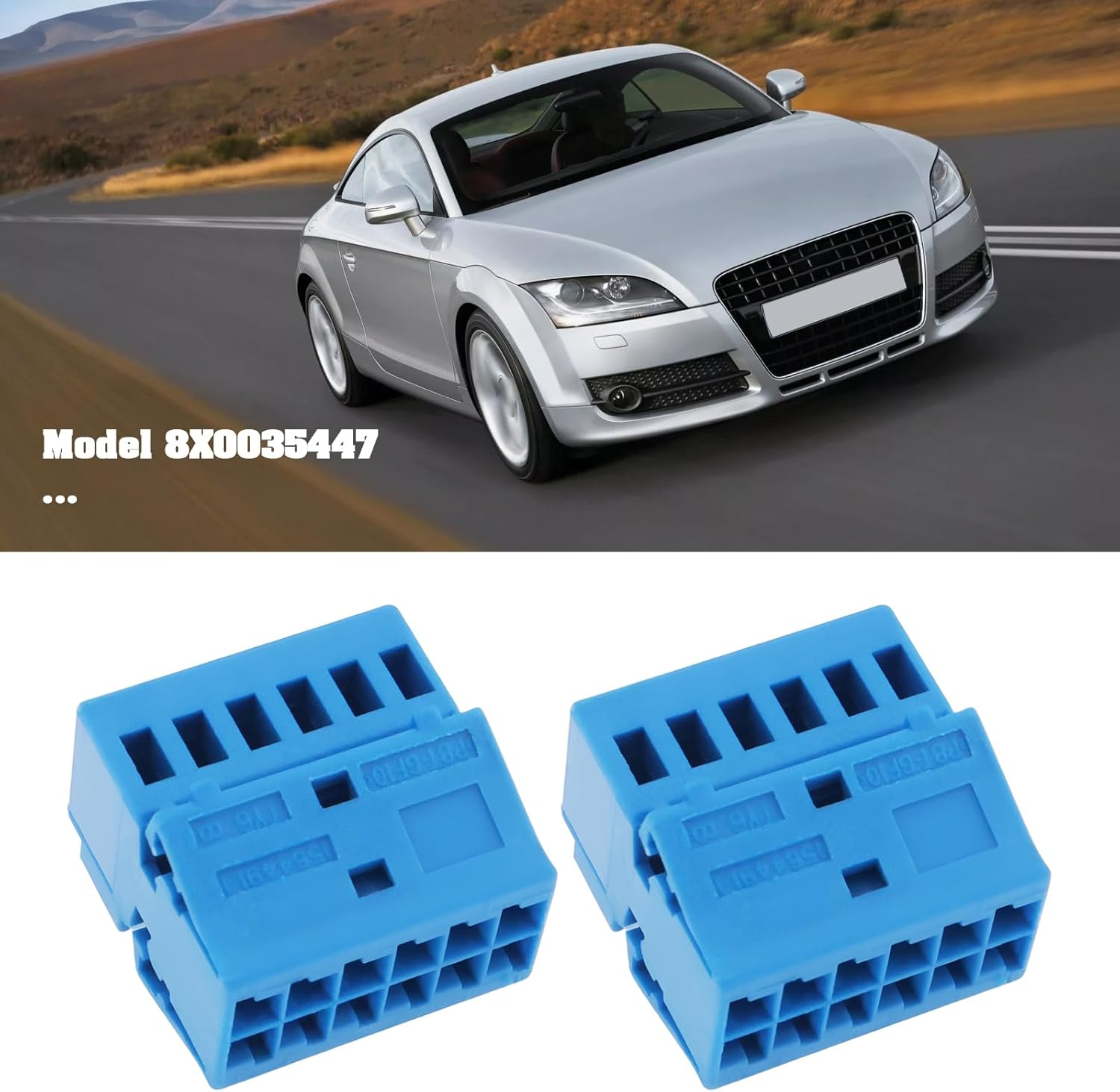 Emsea 2 Sets 12 Pin Automotive Electrical Connector Plugs 8X0035447 Compatible with VW Compatible with Audi