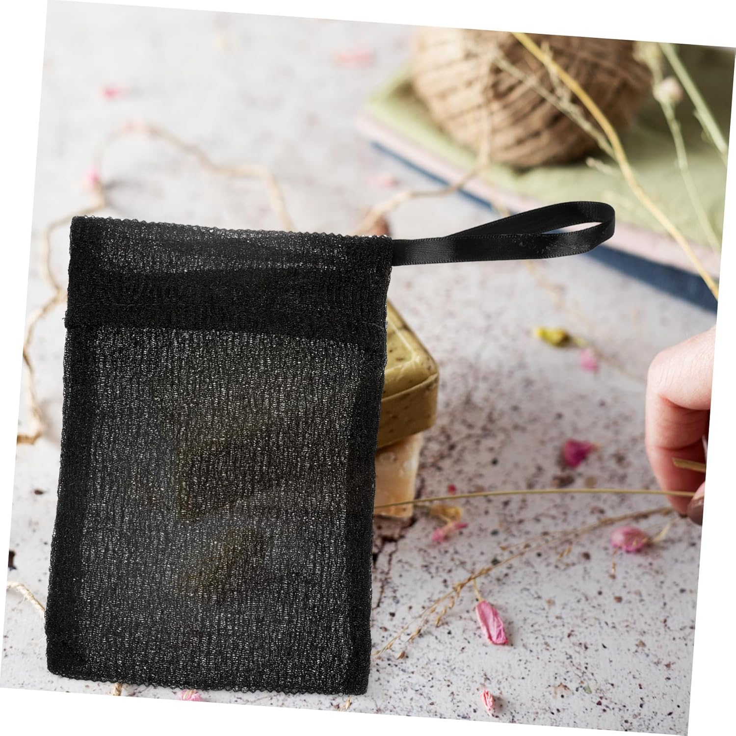 PAMINGONO 6PCS Exfoliating Soap Pouches for Bar Soap Portable Bags Drawstring for Shower and Travel Suitable for Shampoo Bars and Exfoliating Cleansing image number 3