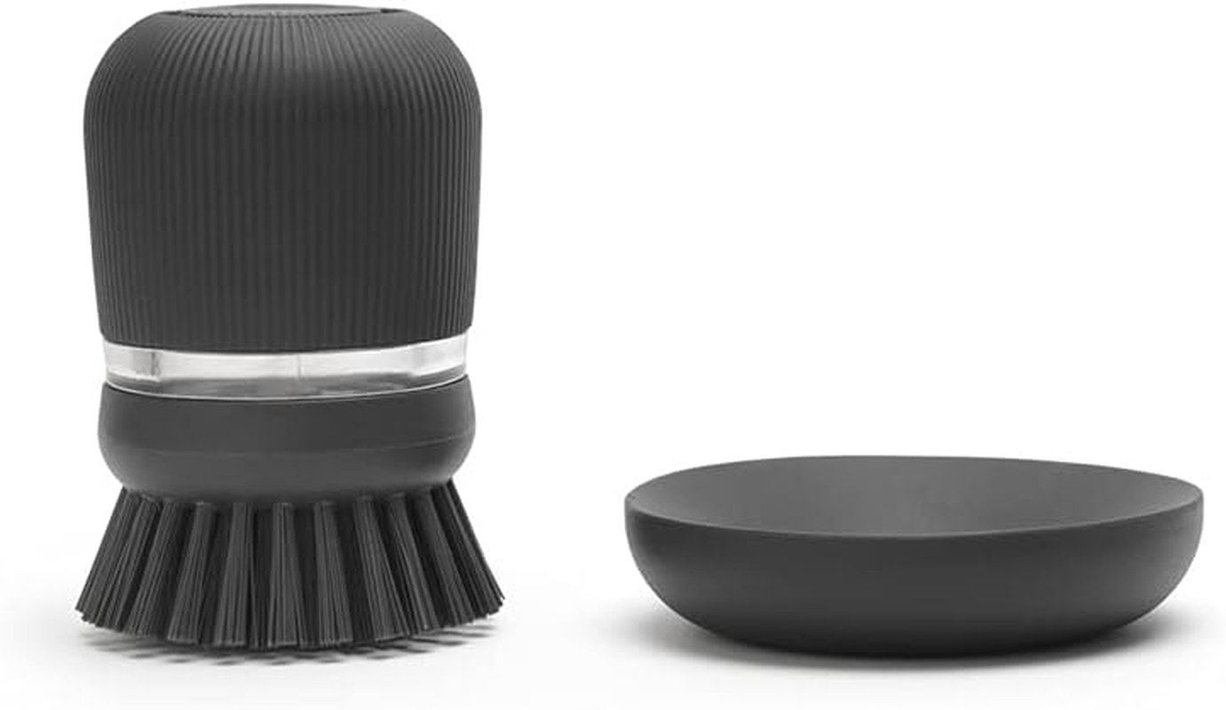 Brabantia Soap Dispensing Dish Brush, Dark Grey, One Size, 302626 - Light Grey image number 2