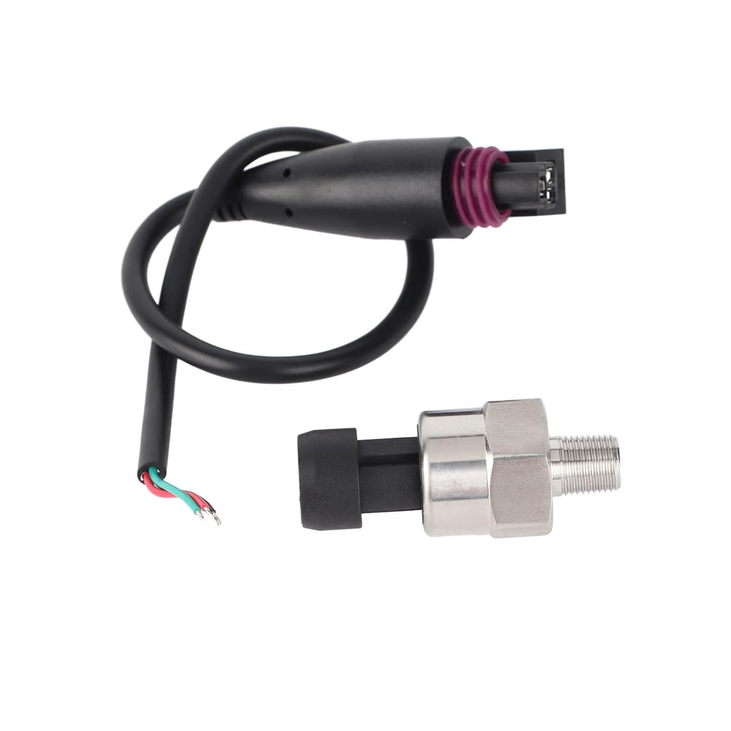 Pressure Transducer Sender Sensor with Connector - 1/8 Inch 27 NPT Thread Stainless Steel Pressure Sensor for Oil, Fuel, Air, Water (100PSI) image number 1