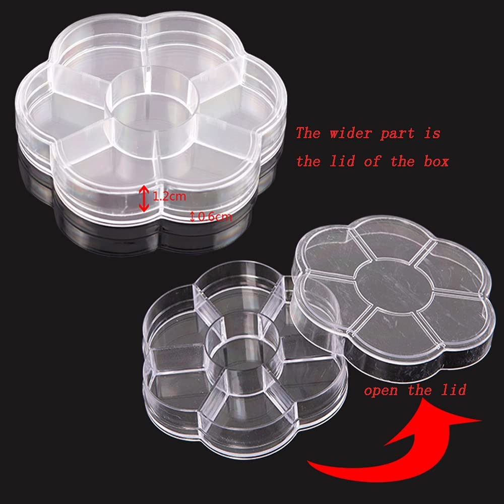 Approx 5600Pcs Assorted 7 Sizes Half round Flatback Pearl Beads DIY Craft Shoes Phone Nail Art Making Plastic Box (AB White) image number 6