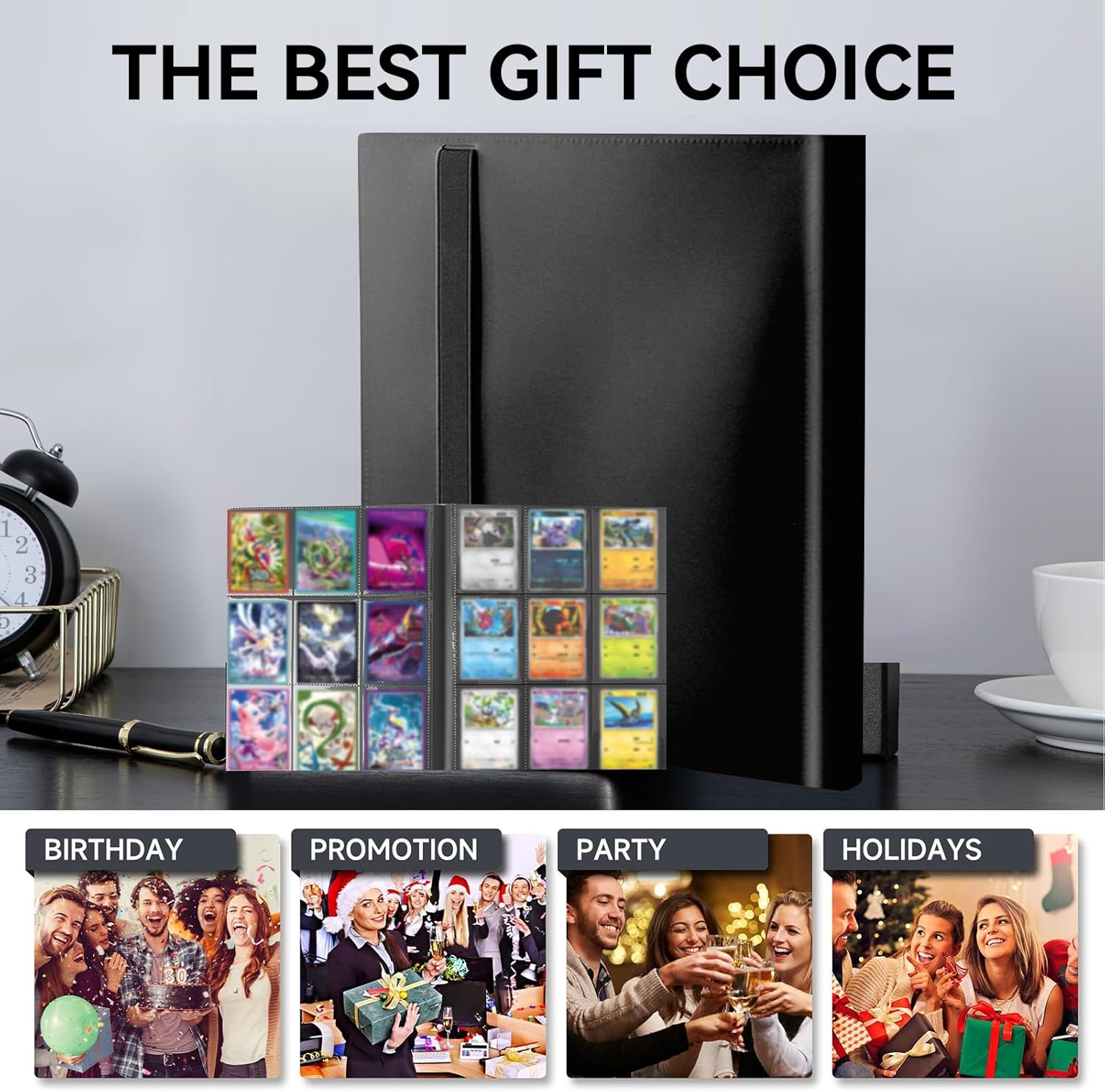 9 Pocket Trading Card Binder,Premium Zip Card Binder,540 Pocket Double Sided PU Leather Collection,Collector Album for Tcg,Mtg,Sports,Game Cards Storage image number 3