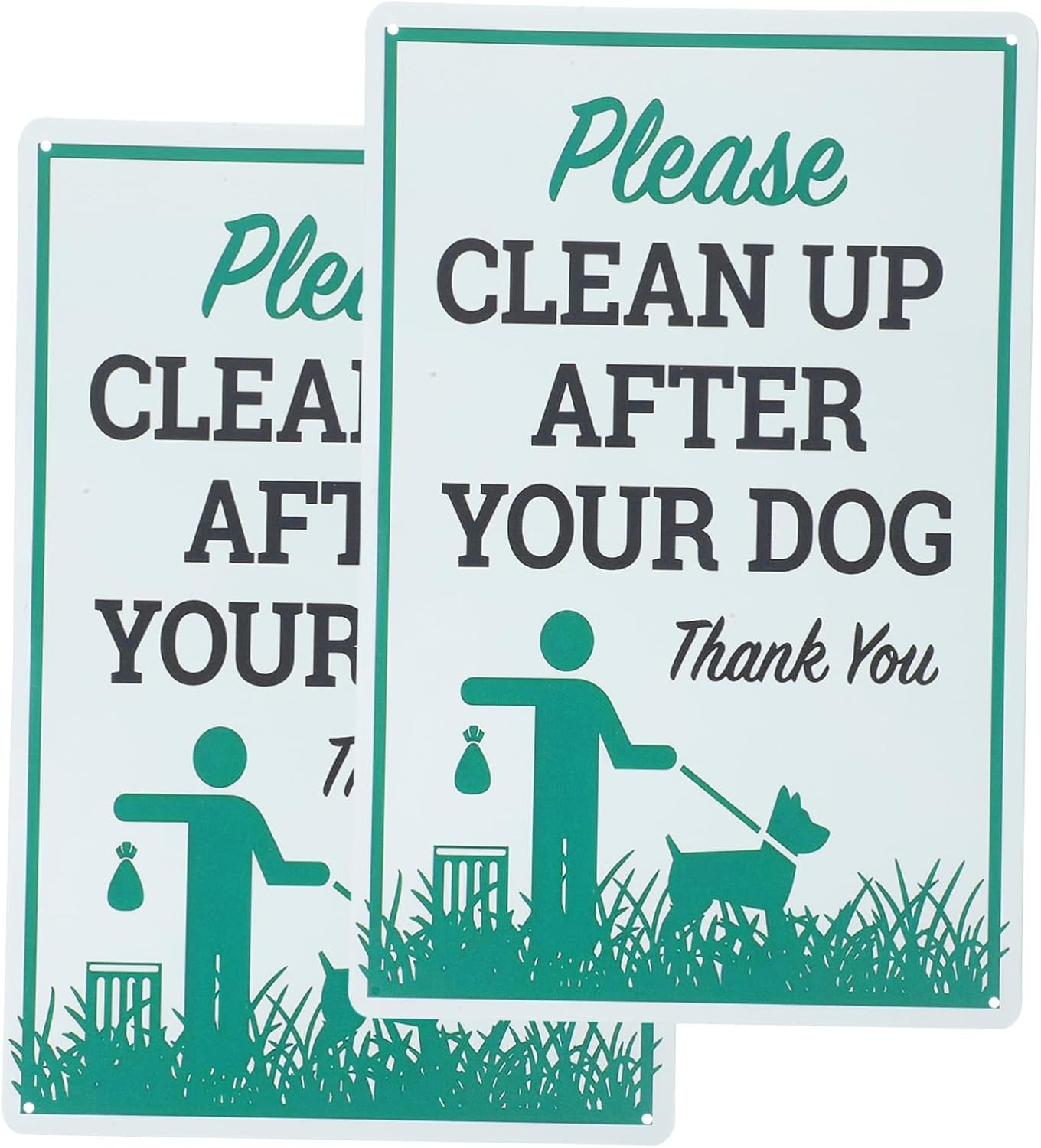 Milisten 2Pcs Dog Poop Sign Iron Garden Decor Pick up after Your Dog Sign Clean up after Your Dog Signs image number 2
